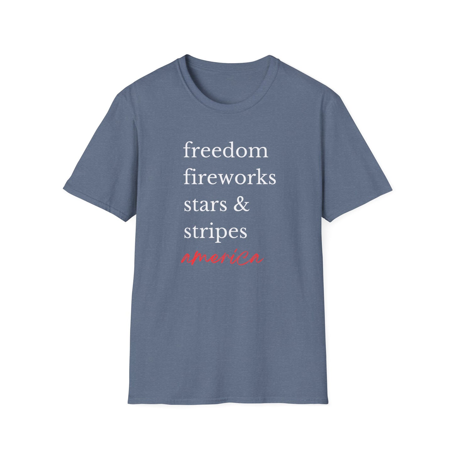 Freedom fireworks stars & stripes Unisex Softstyle T-Shirt