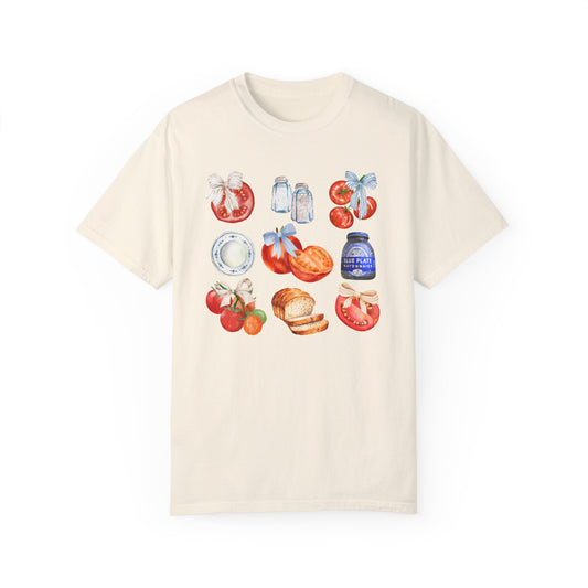 Tomato Sandwich with Bows Comfort Colors 1717 Unisex Garment-Dyed T-shirt