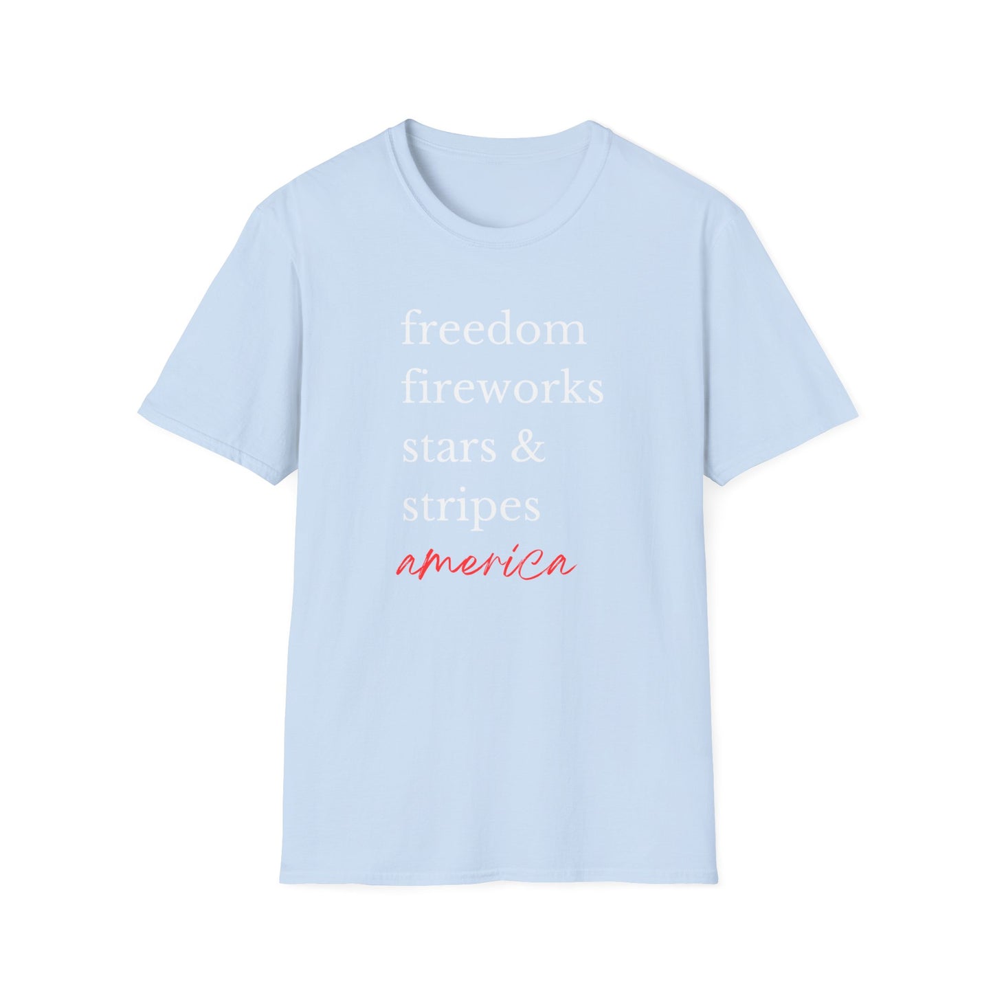 Freedom fireworks stars & stripes Unisex Softstyle T-Shirt