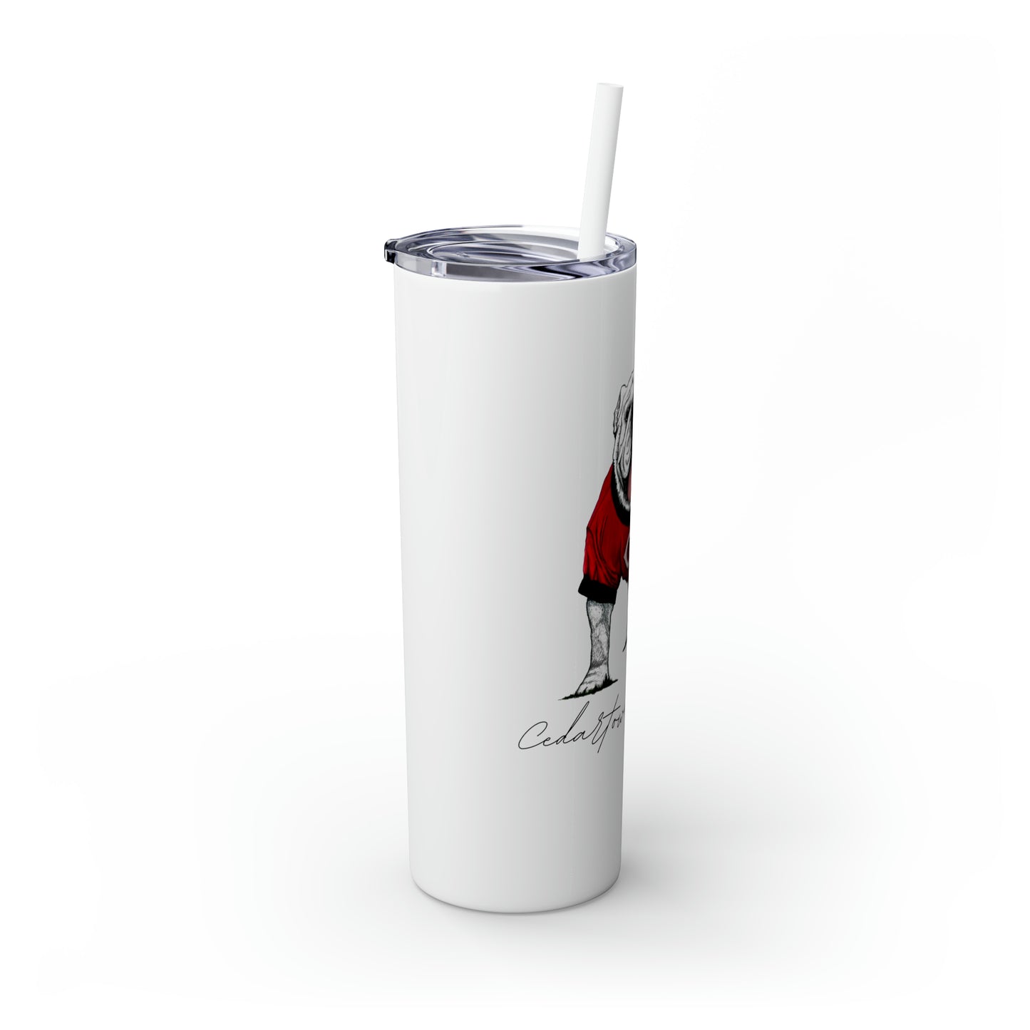 Cedartown Bulldogs School Spirit Skinny Tumbler with Straw, 20oz