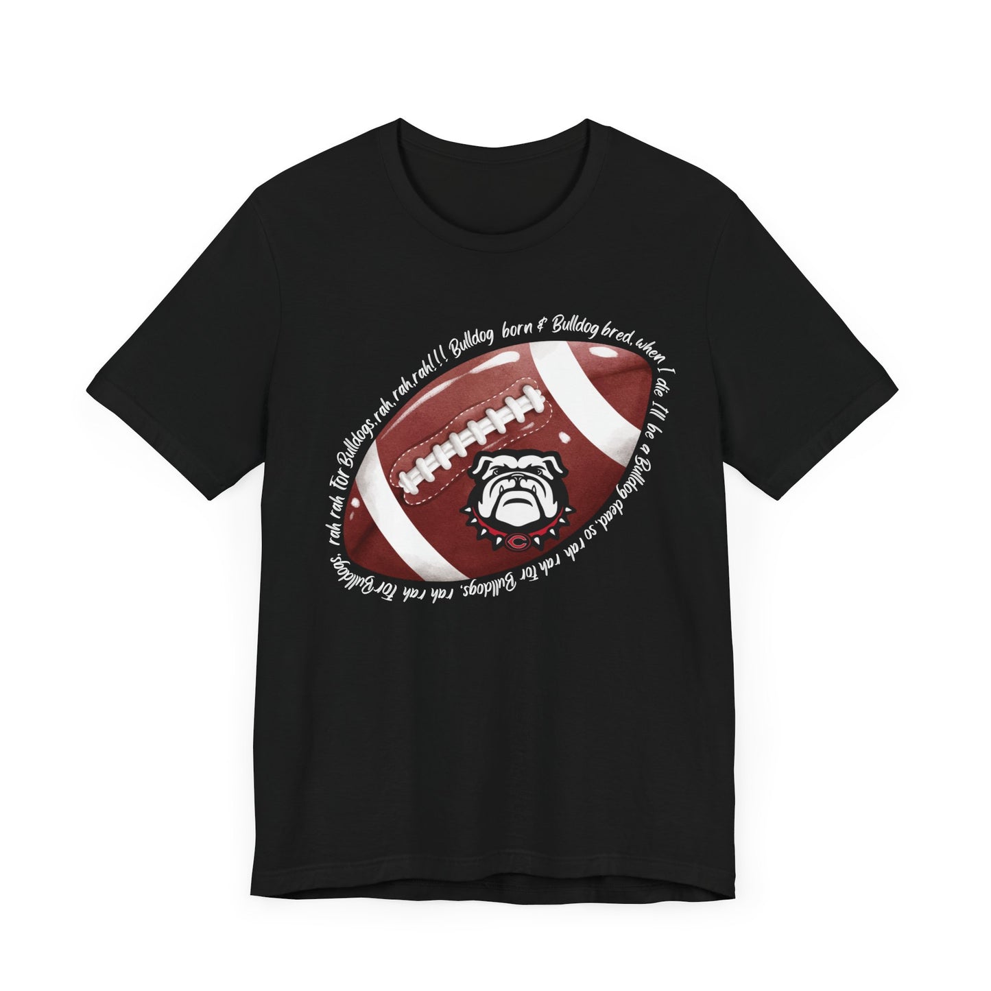 Cedartown Bulldog Born and Bred Football Unisex Jersey Short Sleeve Tee