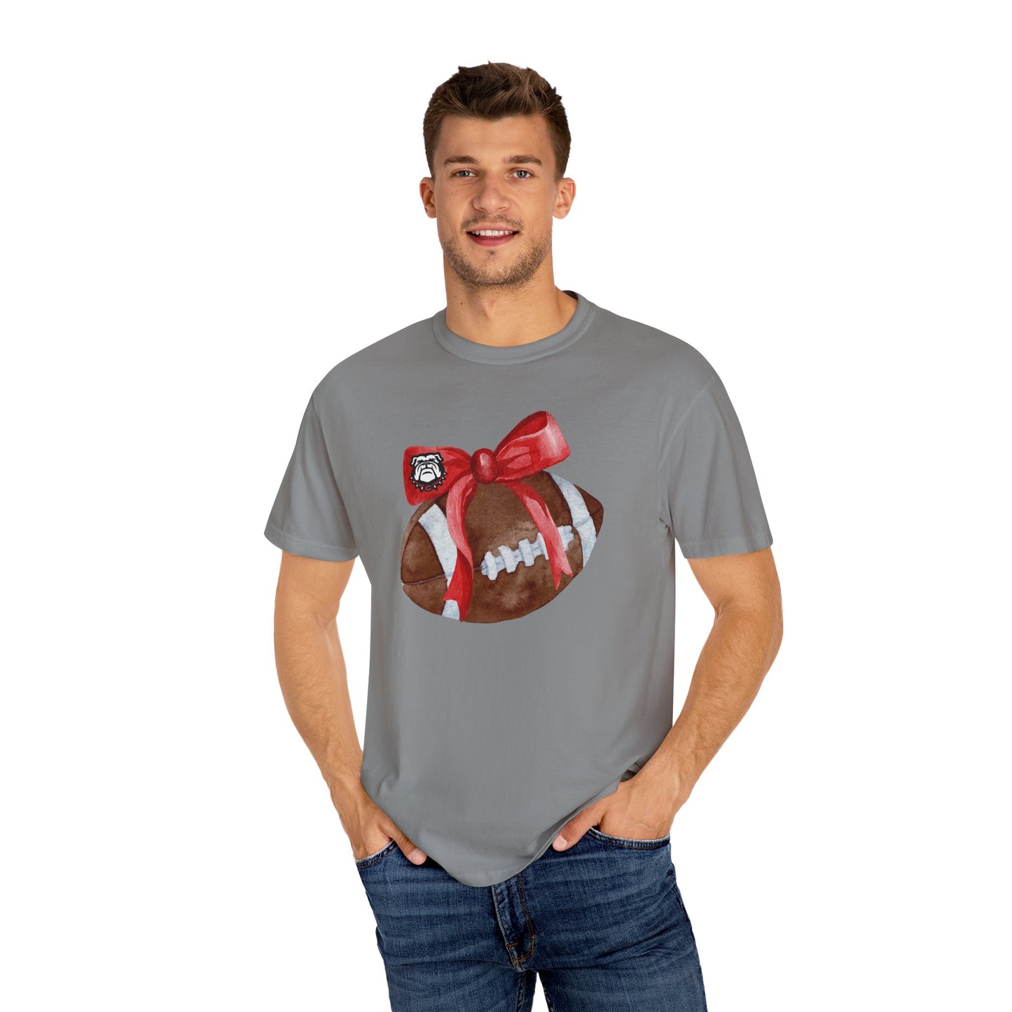 Cedartown Football Bow Comfort Colors 1717 Unisex Garment-Dyed T-shirt