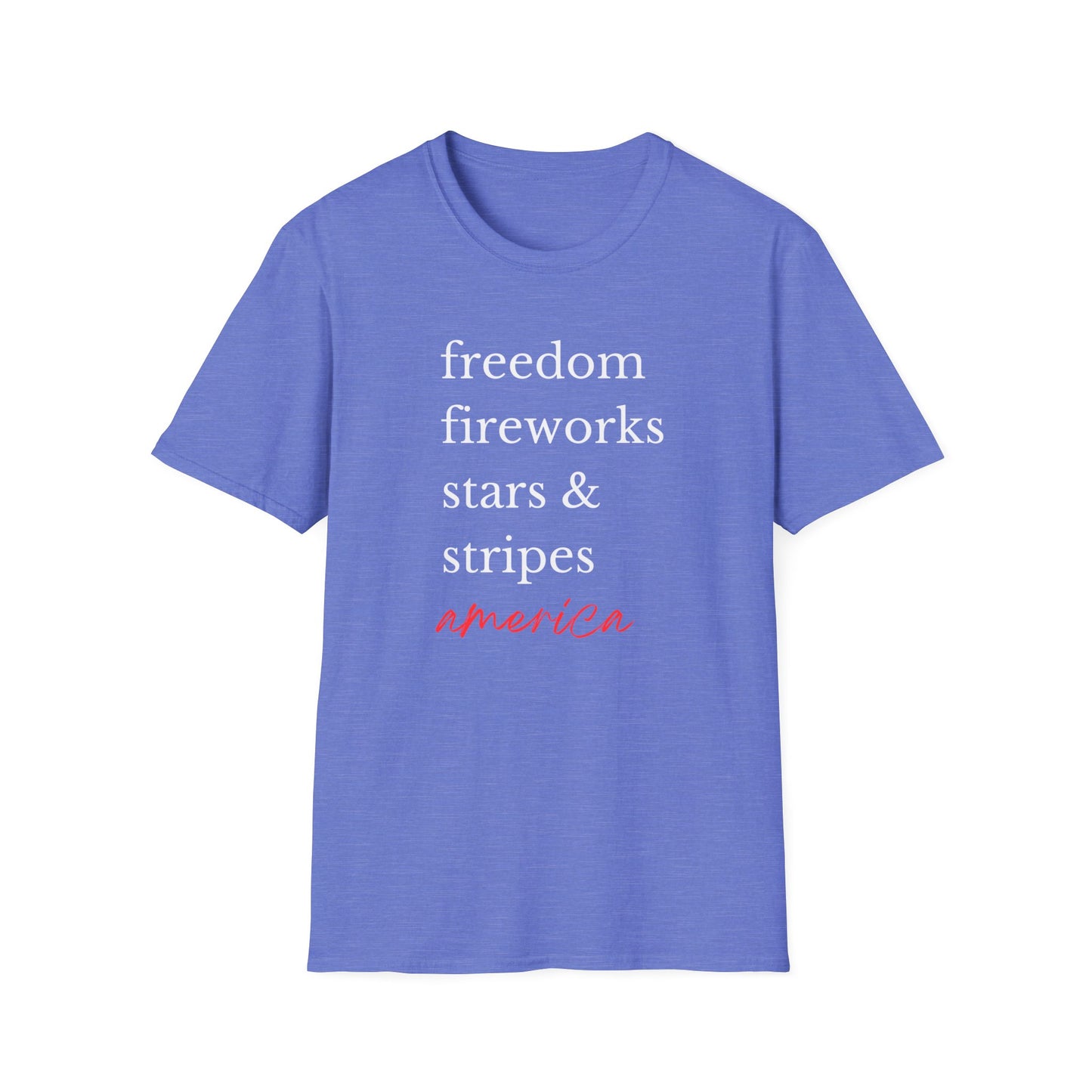 Freedom fireworks stars & stripes Unisex Softstyle T-Shirt