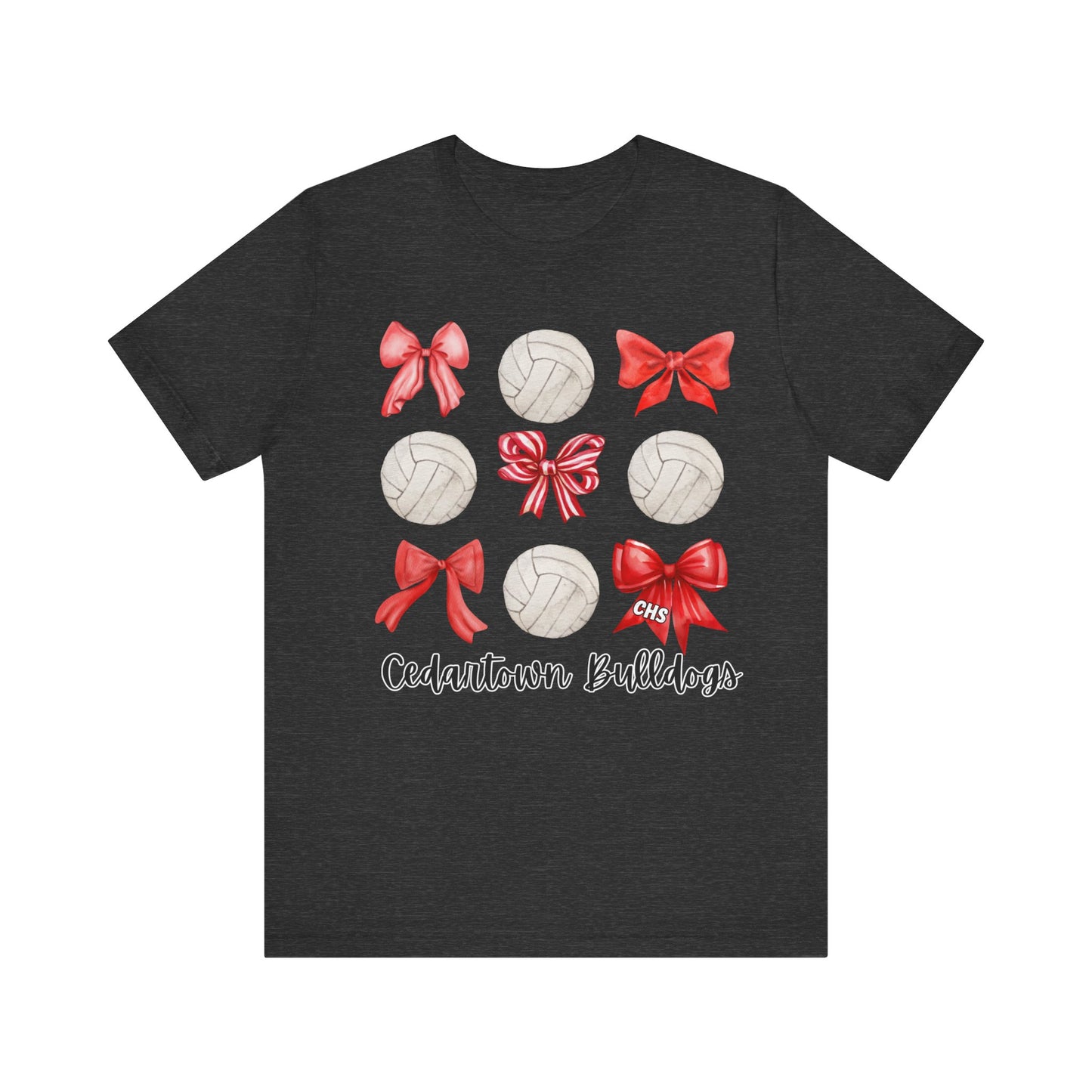 Cedartown Volleyball with Bows Bella+Canvas Unisex Jersey Short Sleeve Tee