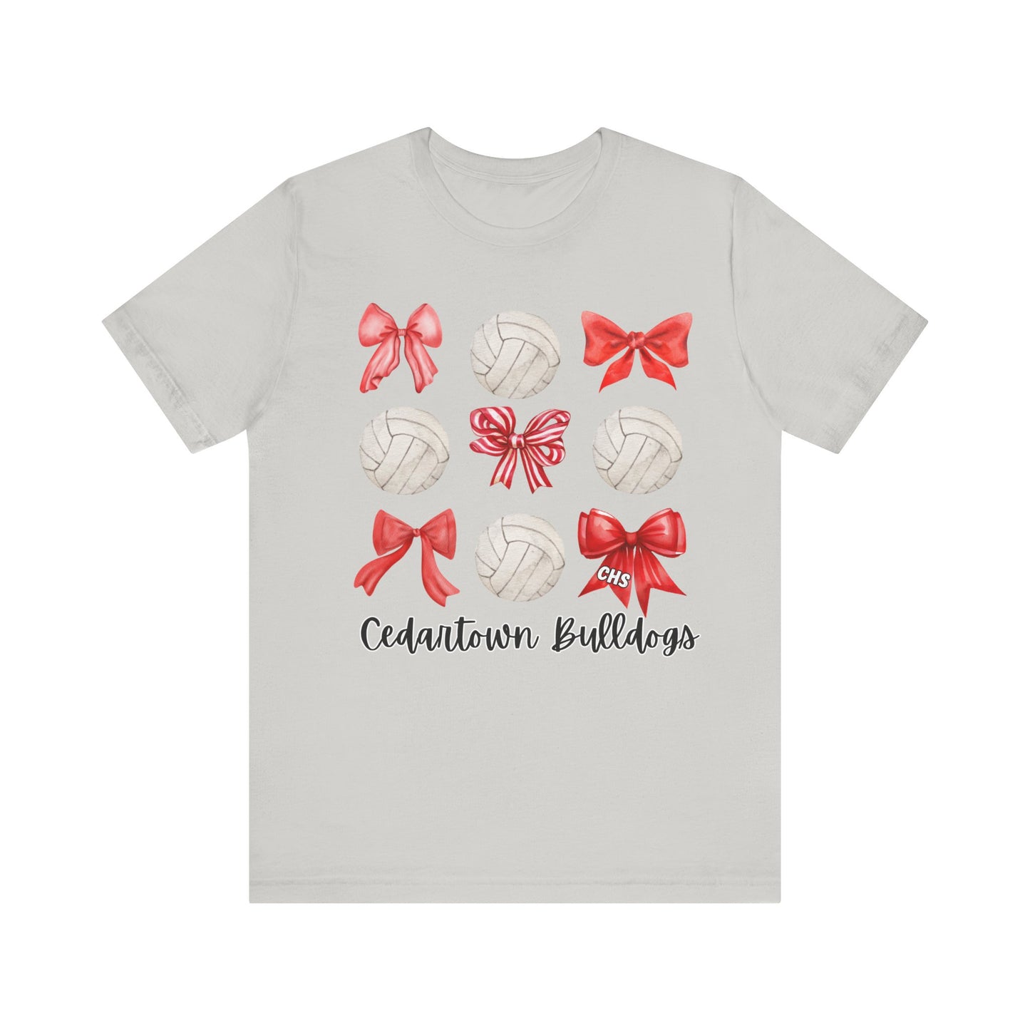 Cedartown Volleyball with Bows Bella+Canvas Unisex Jersey Short Sleeve Tee