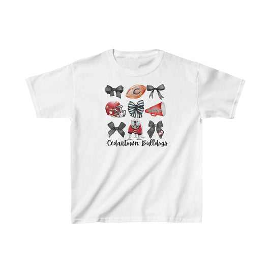 Kids Bows and Bulldogs Gildan Cotton™ Tee