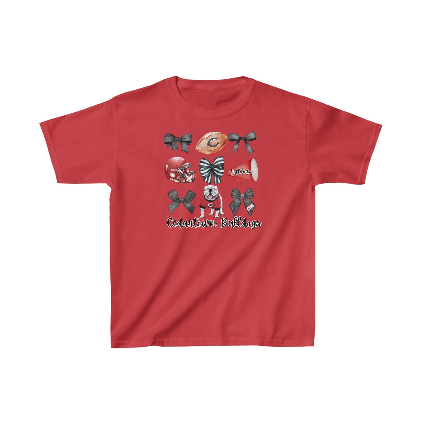 Kids Bows and Bulldogs Gildan Cotton™ Tee