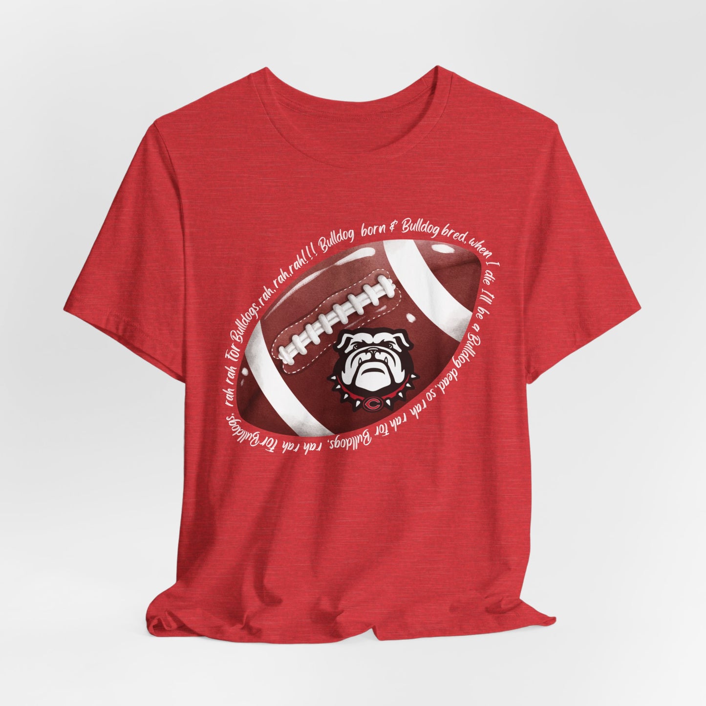 Cedartown Bulldog Born and Bred Football Unisex Jersey Short Sleeve Tee