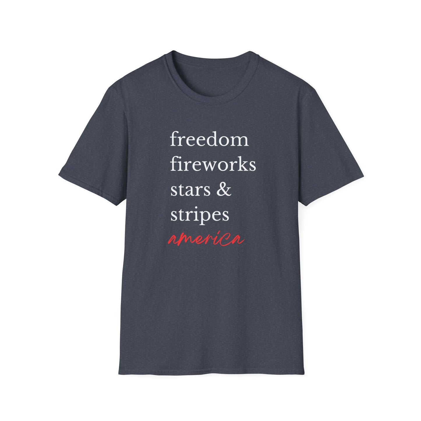 Freedom fireworks stars & stripes Unisex Softstyle T-Shirt