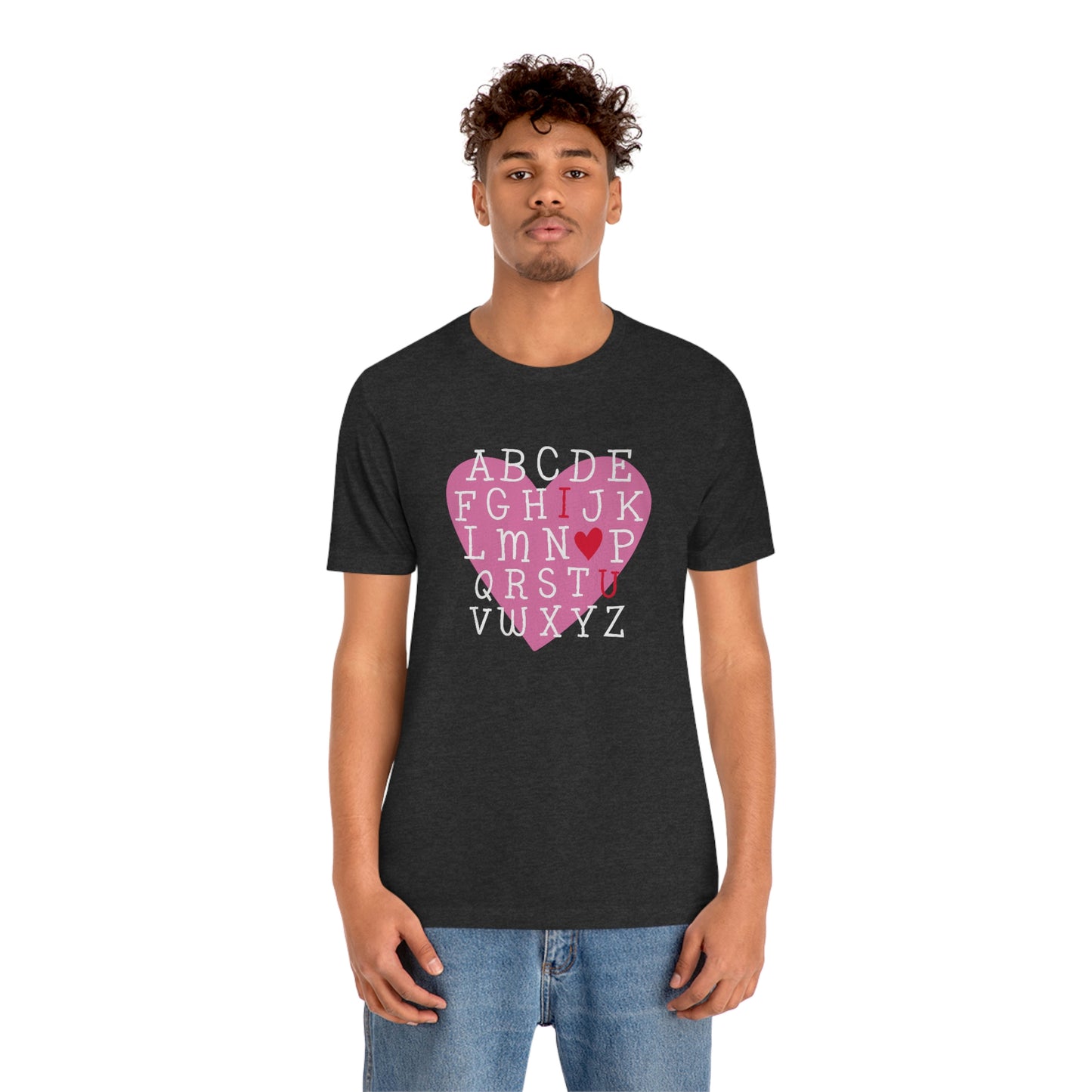 Alphabet Valentine's Day Bella+Canvas 3001 Unisex Jersey Short Sleeve Tee