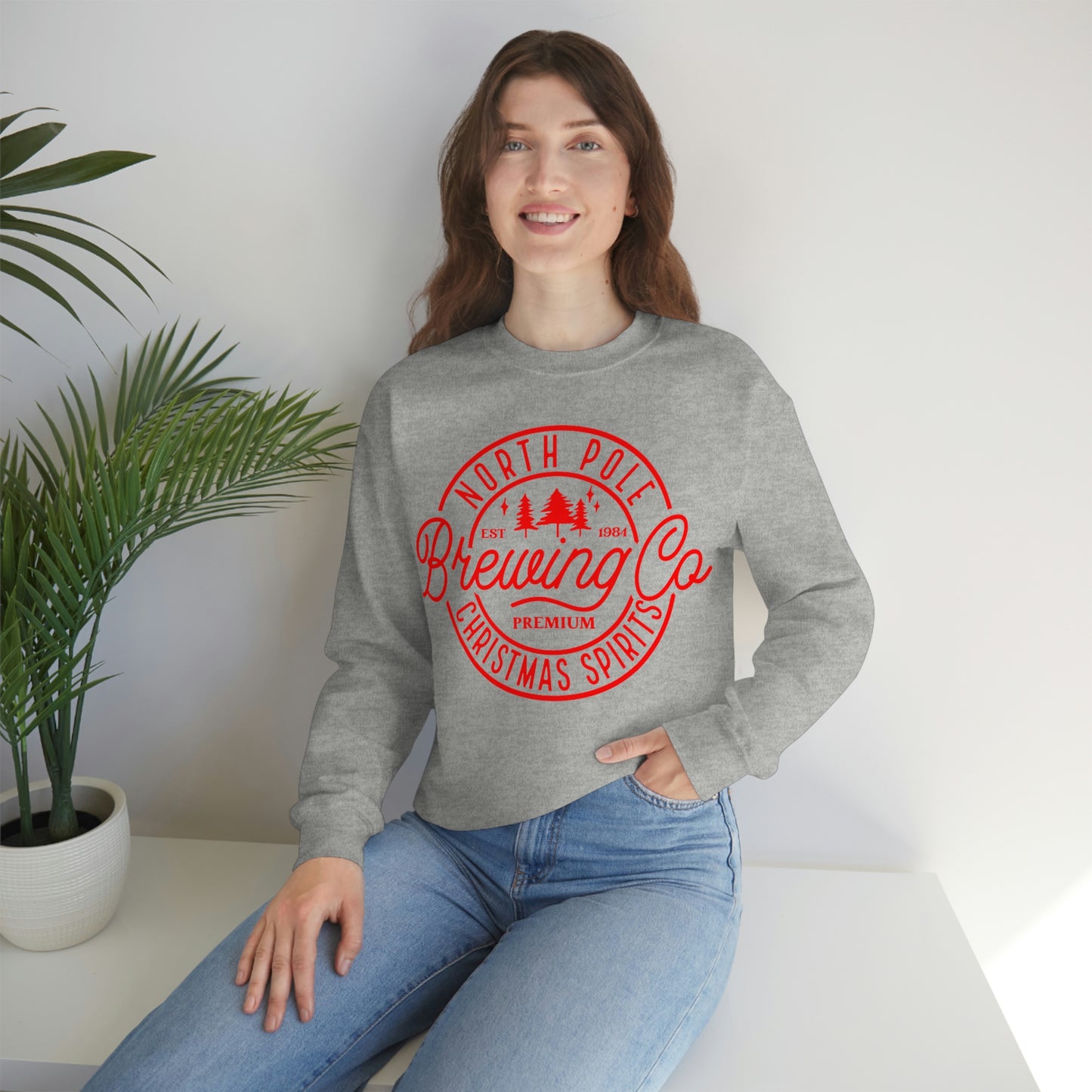 Christmas North Pole Brewing Company Heavy Blend Crewneck Sweatshirt