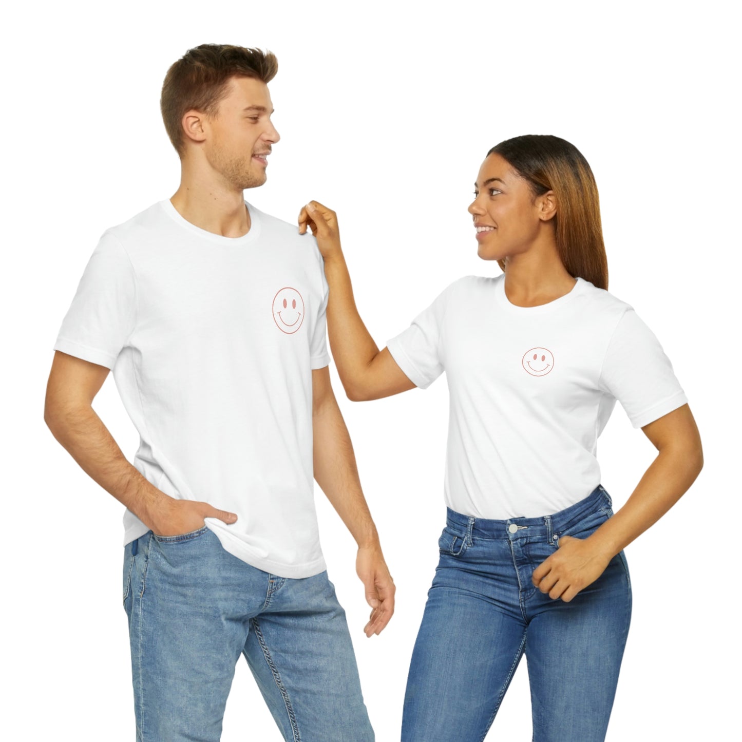 Inspirational Shirt Do what makes you happy Bella+Canvas 3001 Unisex Jersey Short Sleeve Tee Front and back