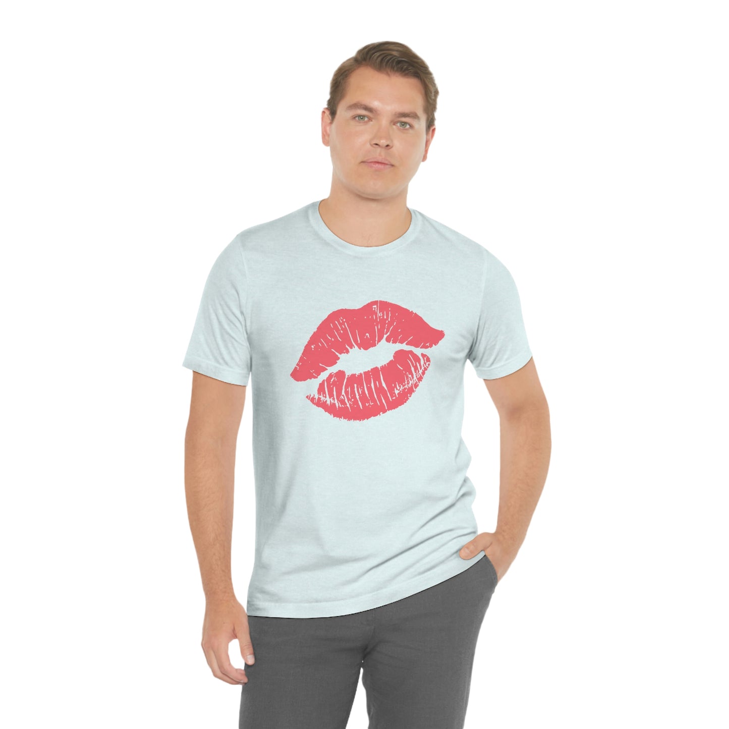 Valentine Kissy Lips Unisex Jersey Short Sleeve Tee