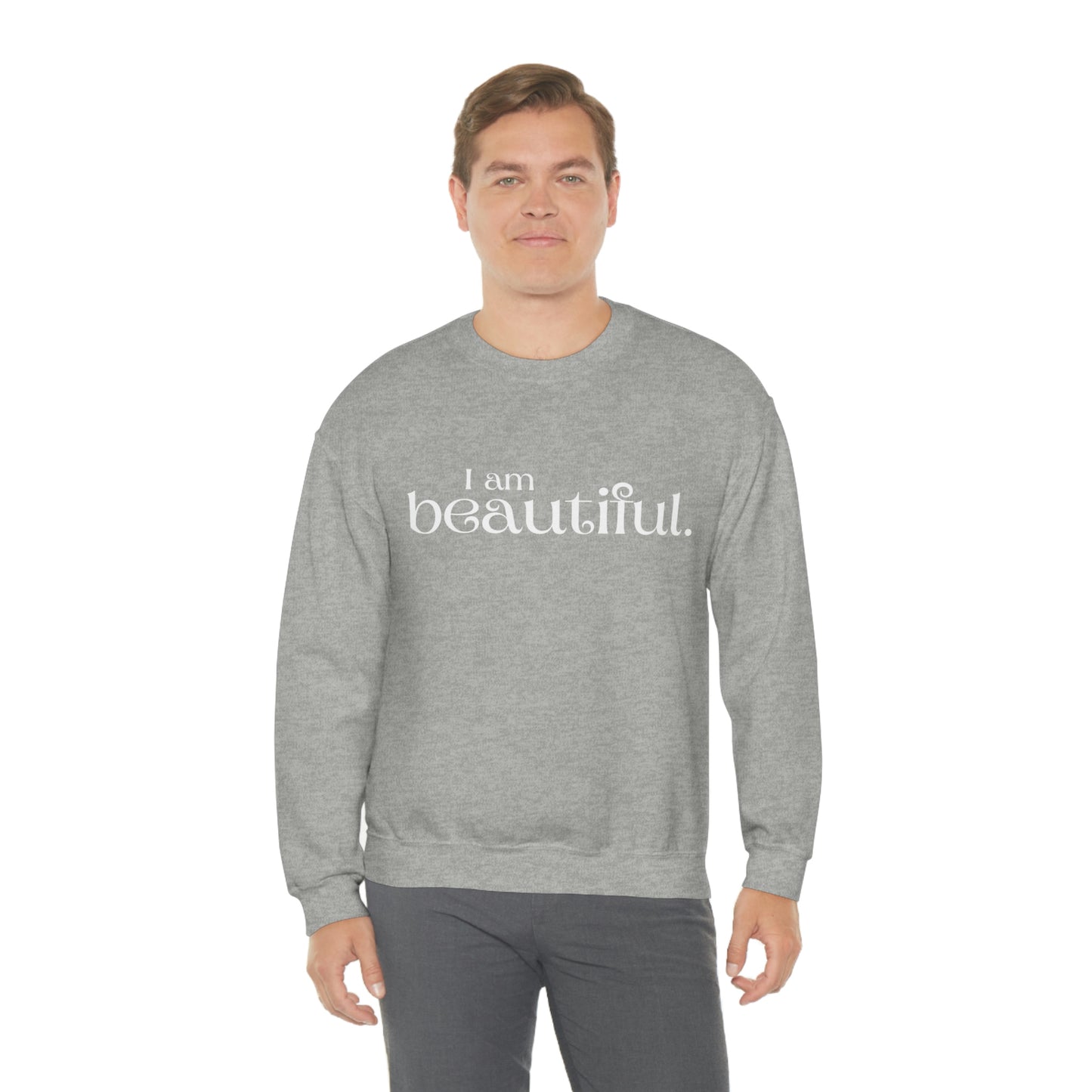 I am beautiful Womens Affirmation Crew neck Sweatshirt