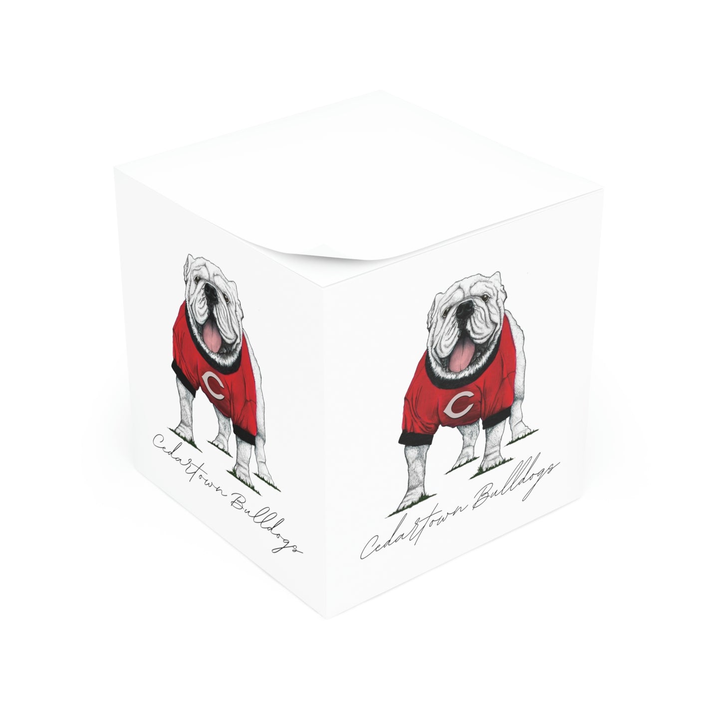 Cedartown Bulldogs Mascot School Spirit Note Cube