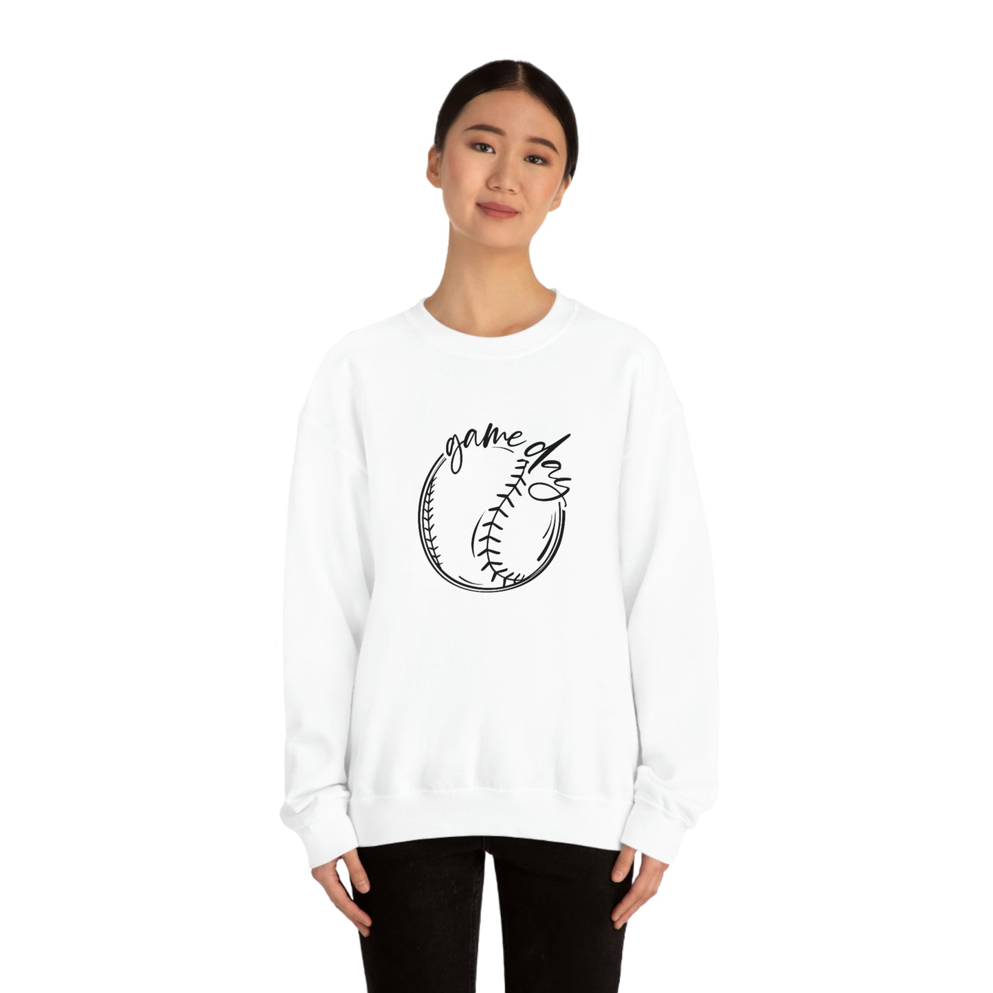 Baseball Game Day Gildan 18000Unisex Heavy Blend Crewneck Sweatshirt