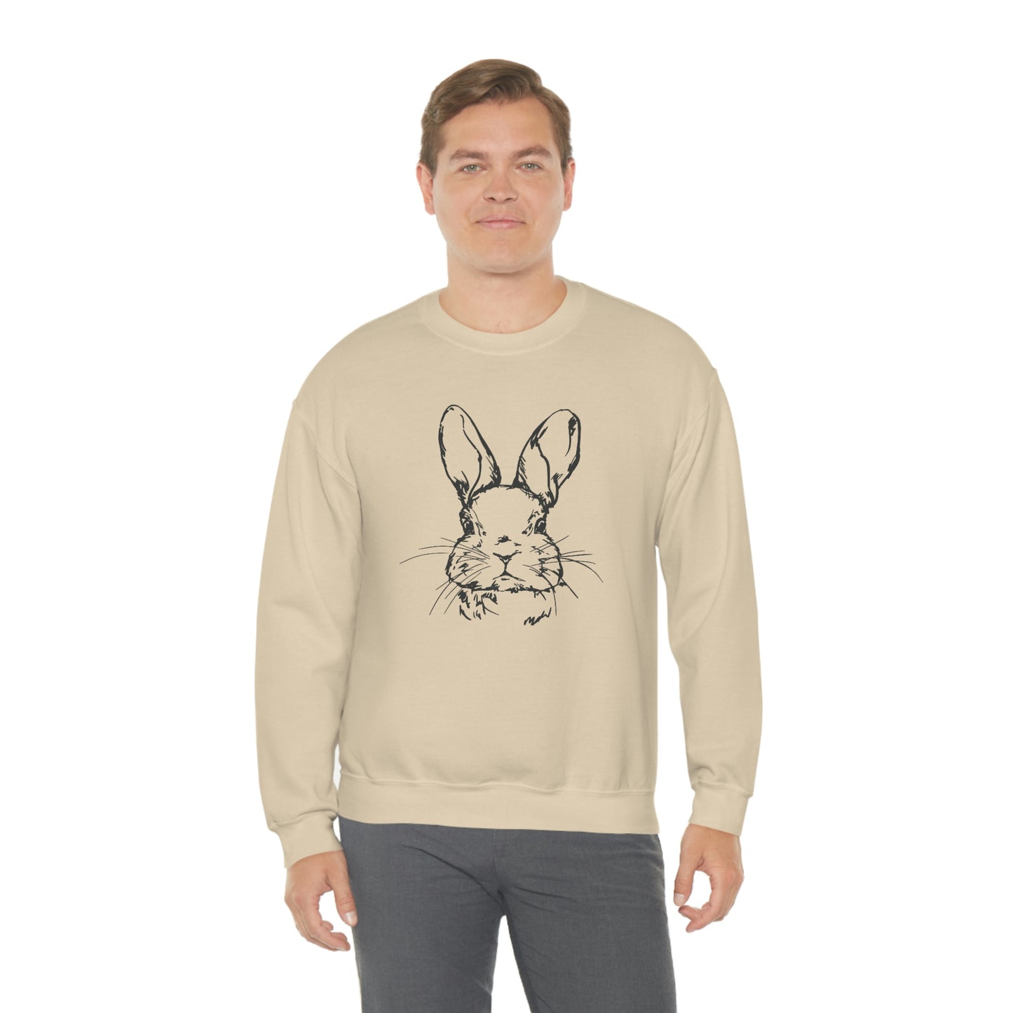 Happy Easter Spring Bunny Gildan 18000 Unisex Heavy Blend Crewneck Sweatshirt