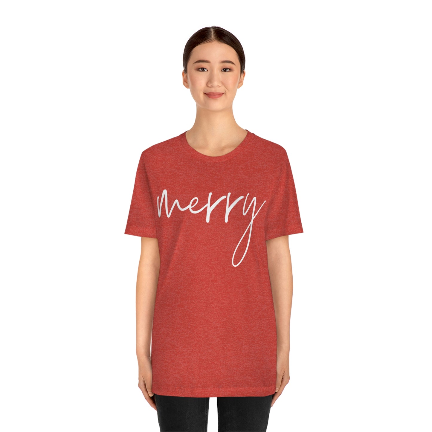 Bella+Canvas Merry Unisex Christmas Short Sleeve Tee