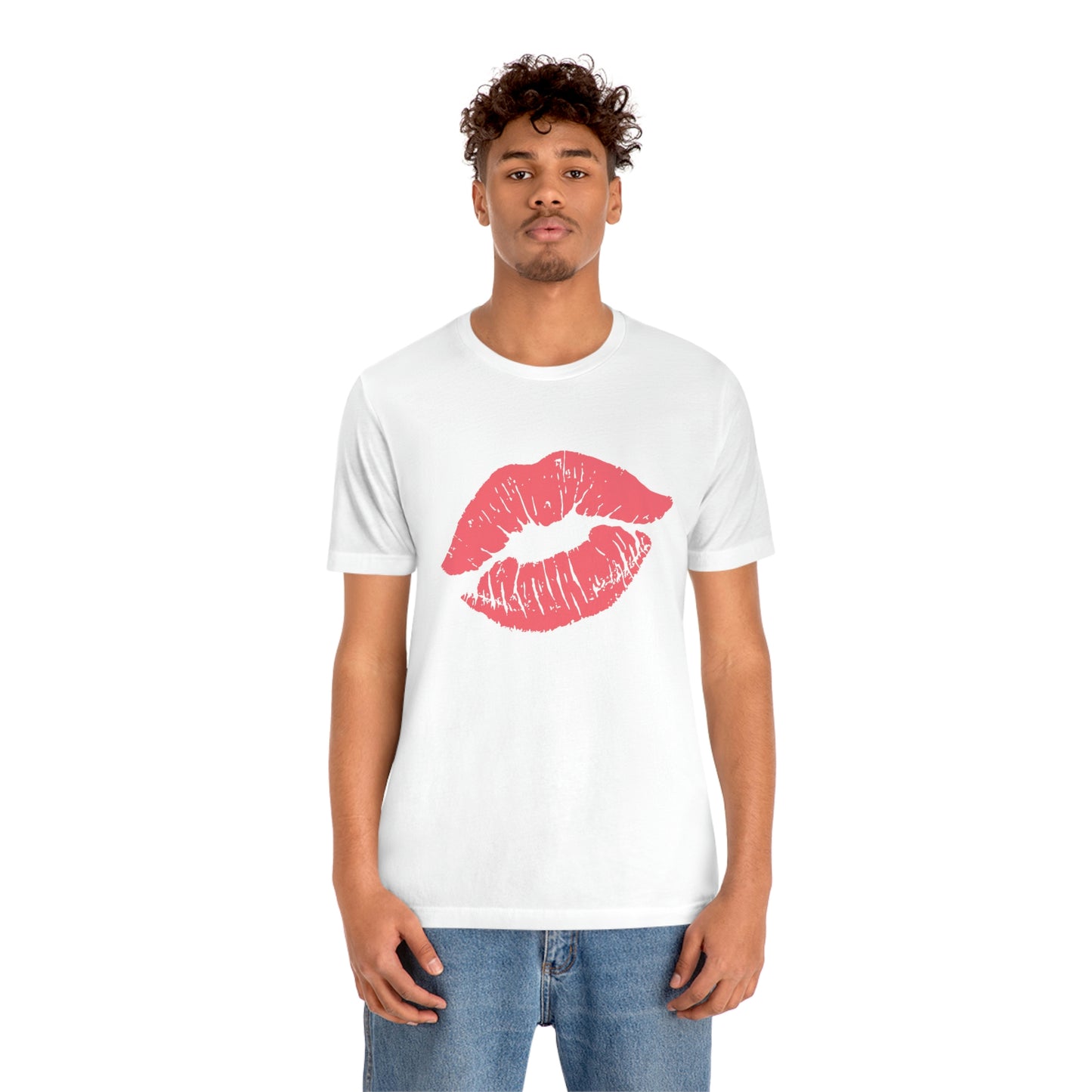 Valentine Kissy Lips Unisex Jersey Short Sleeve Tee