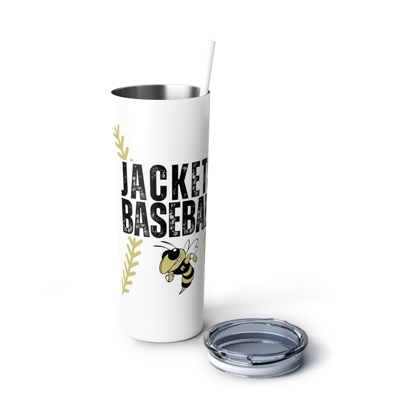 Jackets Baseball Skinny Steel Tumbler with Straw, 20oz