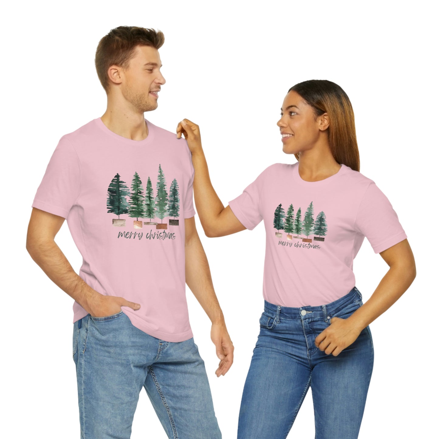 Christmas bottle brush tree Unisex Jersey Short Sleeve Tee