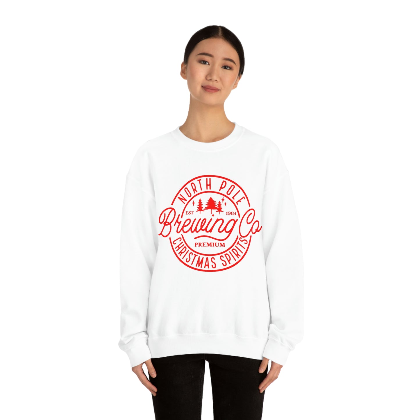 Christmas North Pole Brewing Company Heavy Blend Crewneck Sweatshirt