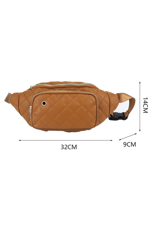 Rhombus Pattern Simple Waist Bag Cheap