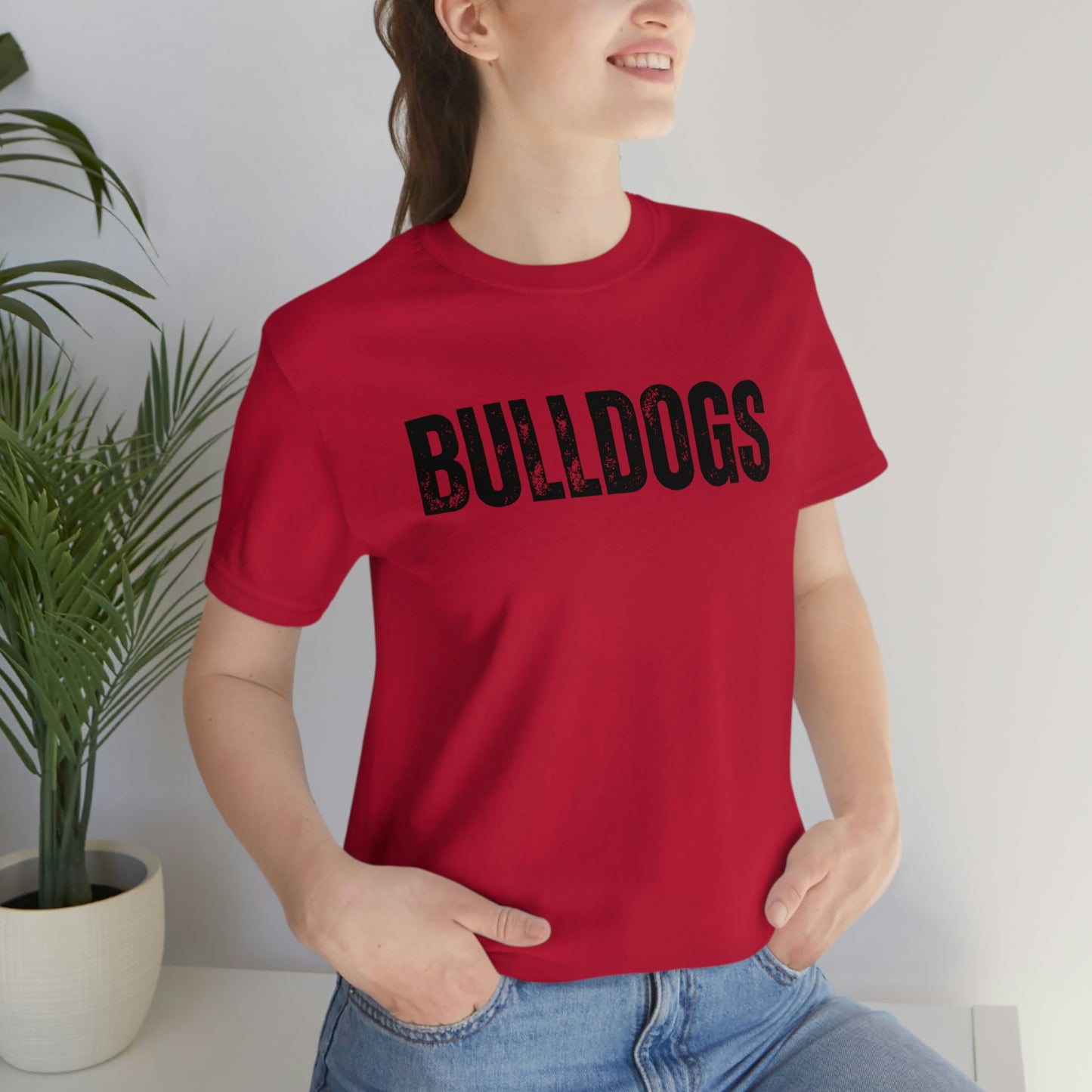 Bulldogs Women's and Men's Unisex Jersey Short Sleeve Tee Bella+Canvas 3001