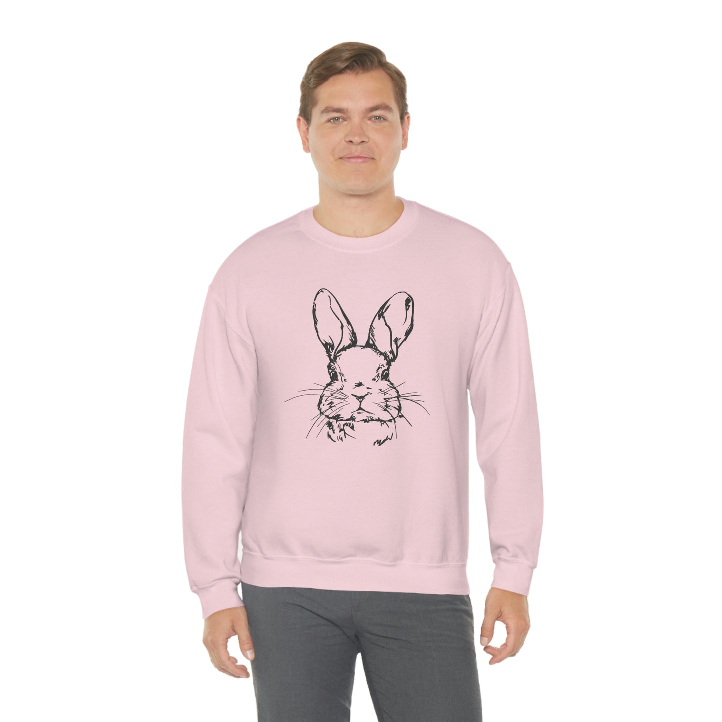 Happy Easter Spring Bunny Gildan 18000 Unisex Heavy Blend Crewneck Sweatshirt