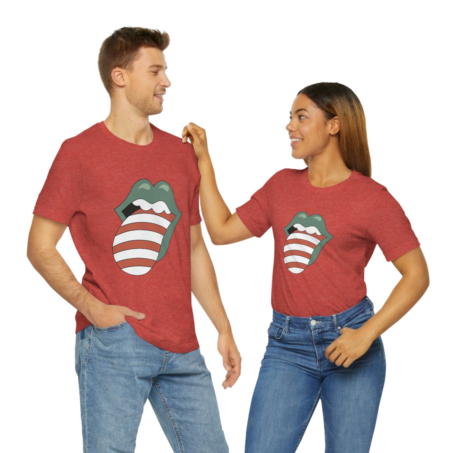 Christmas Tongue T-shirt Women's Unisex Jersey Short Sleeve Tee