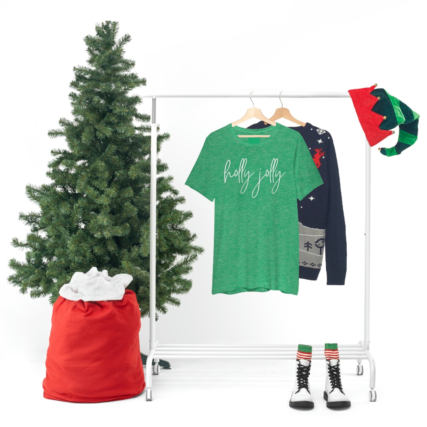 Holly Jolly Bella+Canvas Christmas Unisex Jersey Short Sleeve Tee