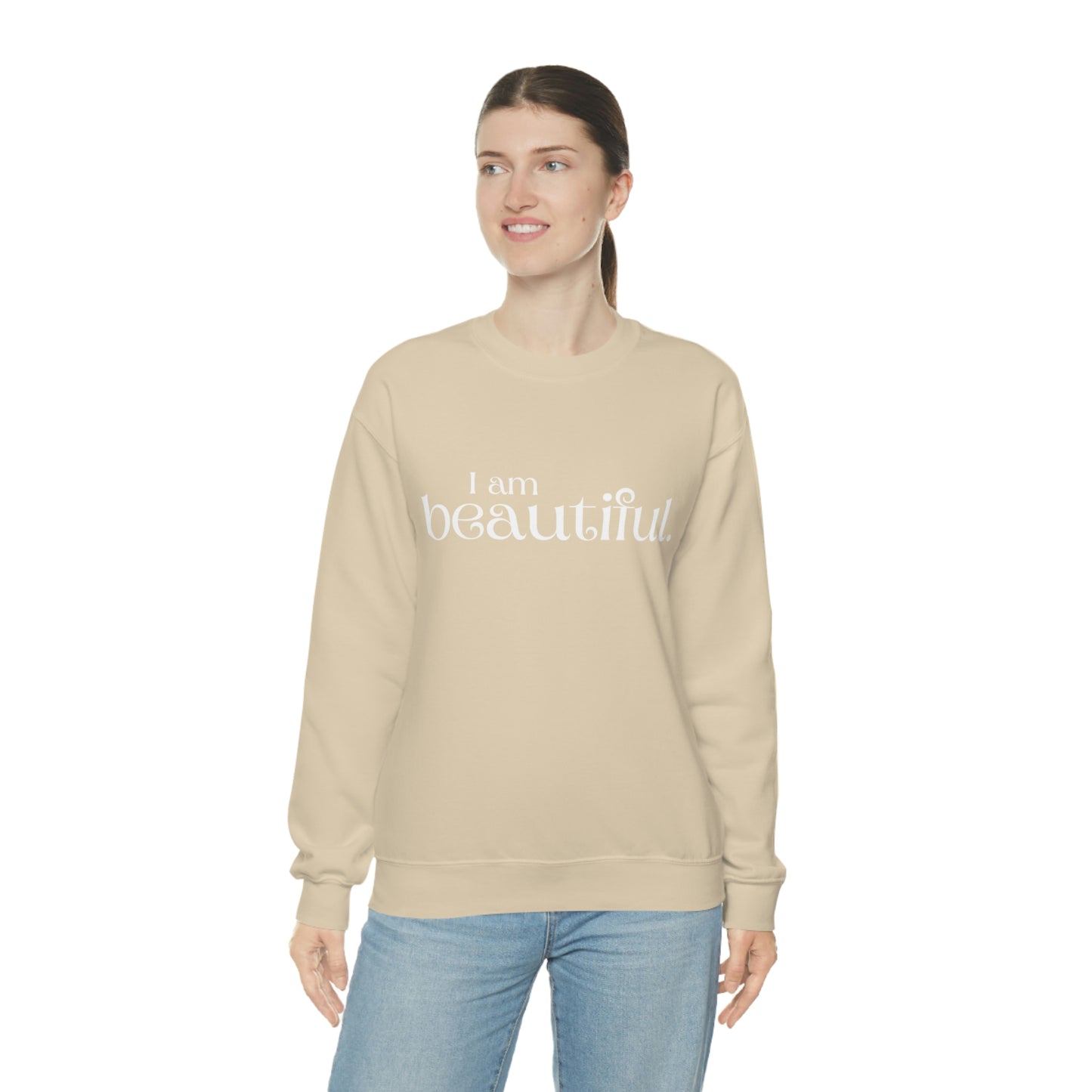 I am beautiful Womens Affirmation Crew neck Sweatshirt