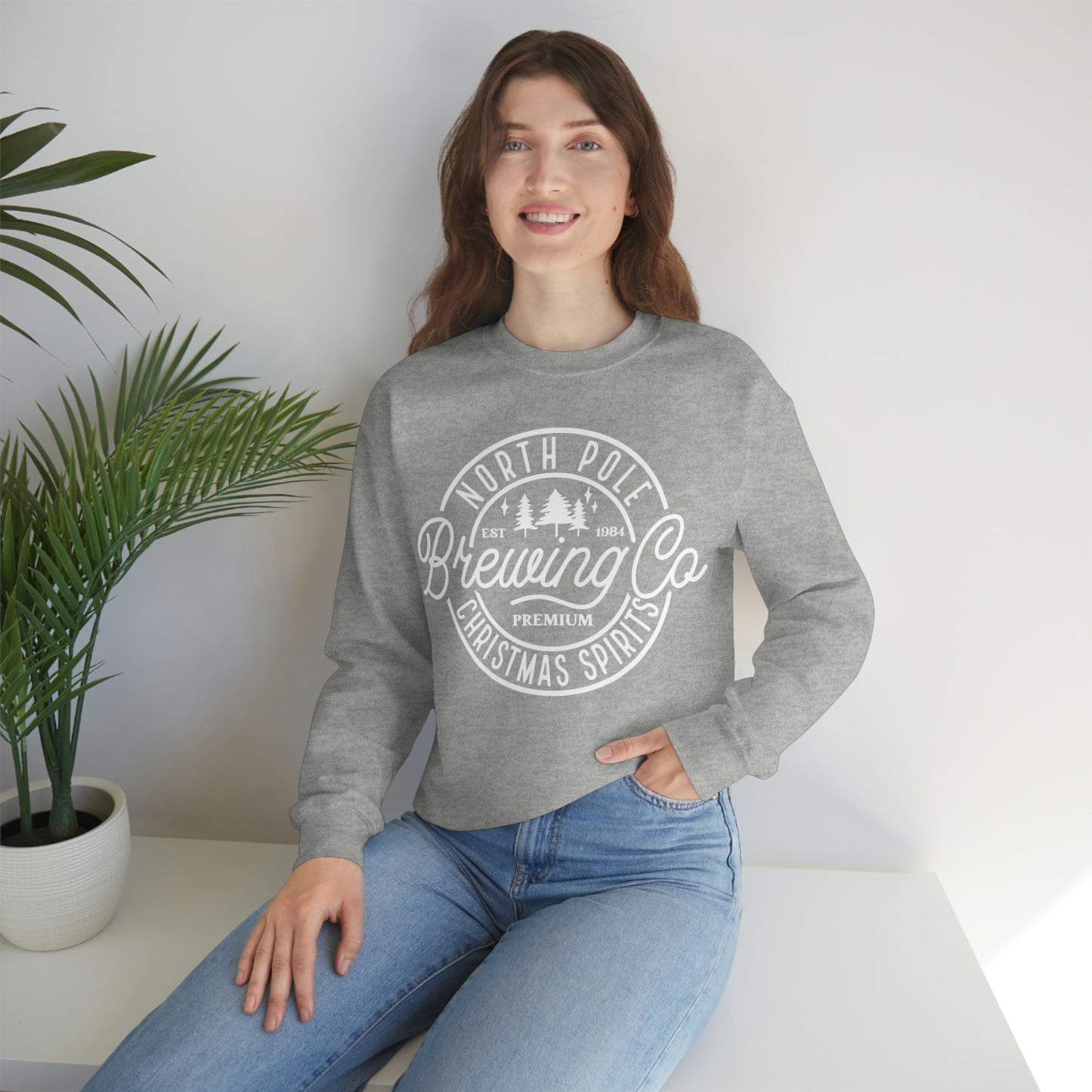 Christmas North Pole Brewing Company Heavy Blend Crewneck Sweatshirt