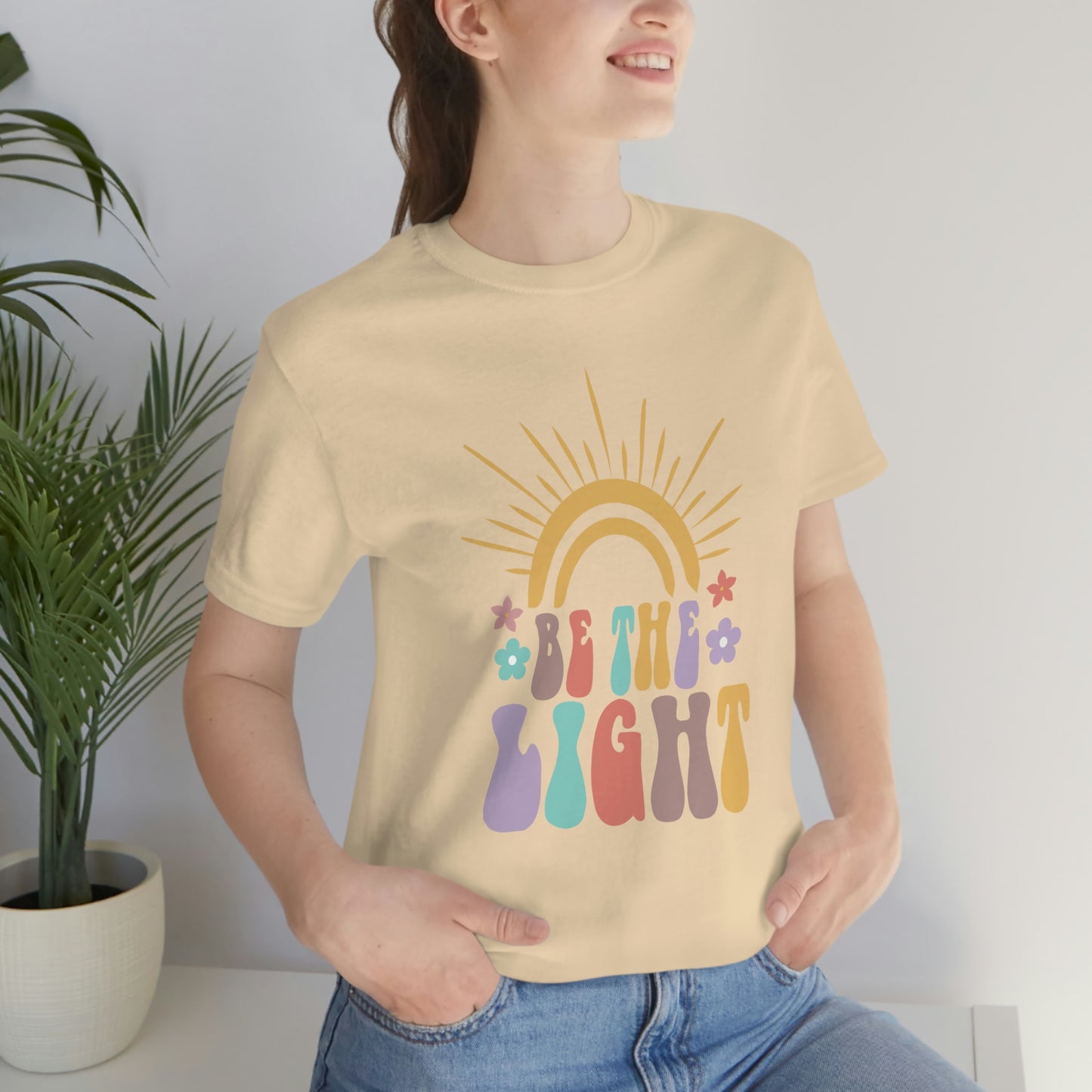 Inspirational Shirt Be The Light Bella+Canvas 3001 Unisex Jersey Short Sleeve Tee