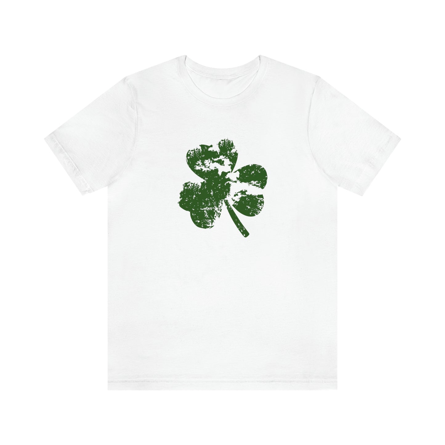 St. Patrick's Day Distressed Shamrock Bella+Canvas 3001 Unisex Jersey Short Sleeve Tee