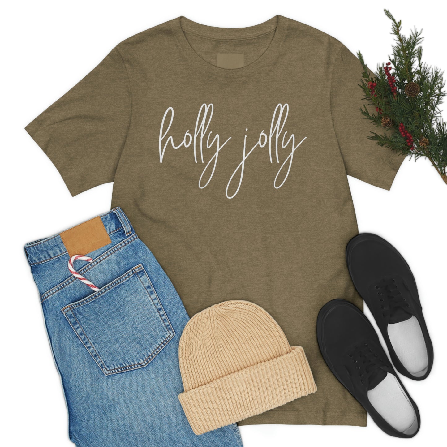 Holly Jolly Bella+Canvas Christmas Unisex Jersey Short Sleeve Tee