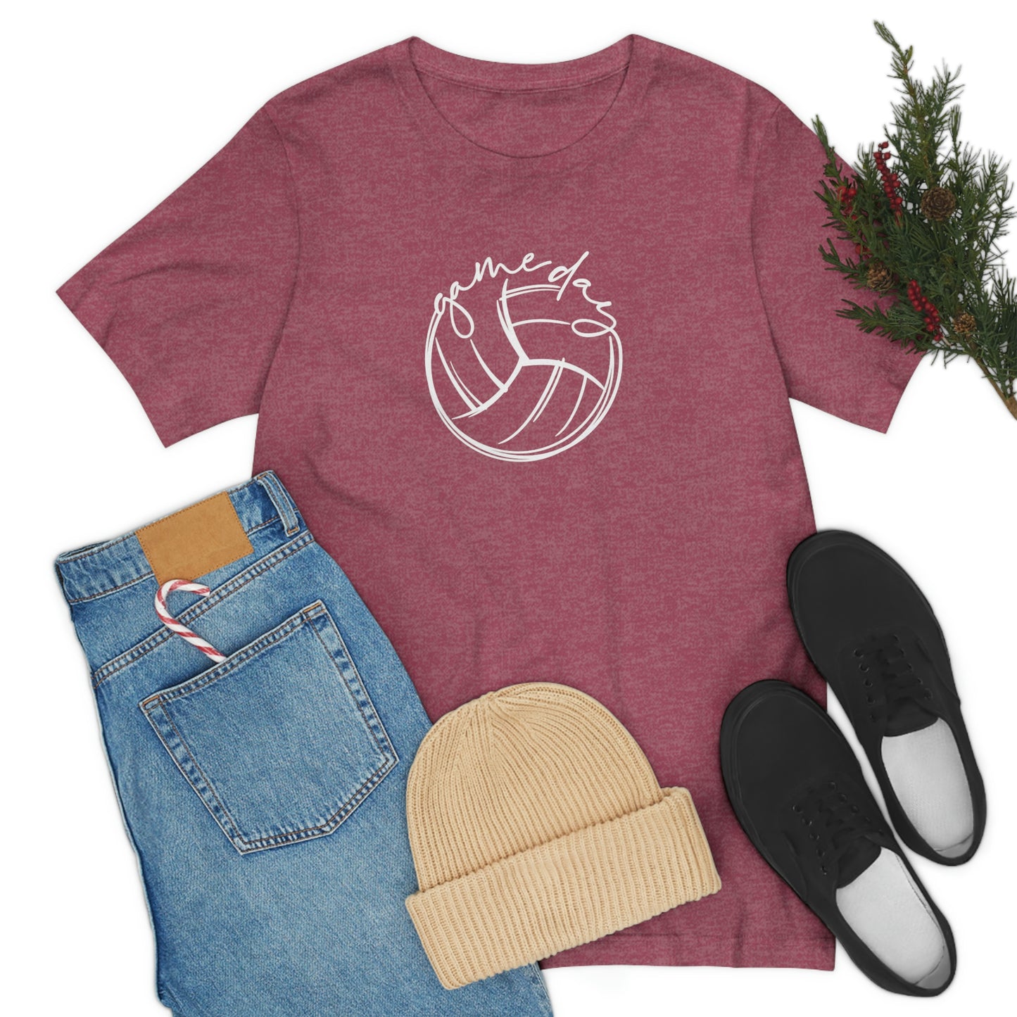 Volleyball Game Day Bella+Canvas 3001 Unisex Jersey Short Sleeve Tee