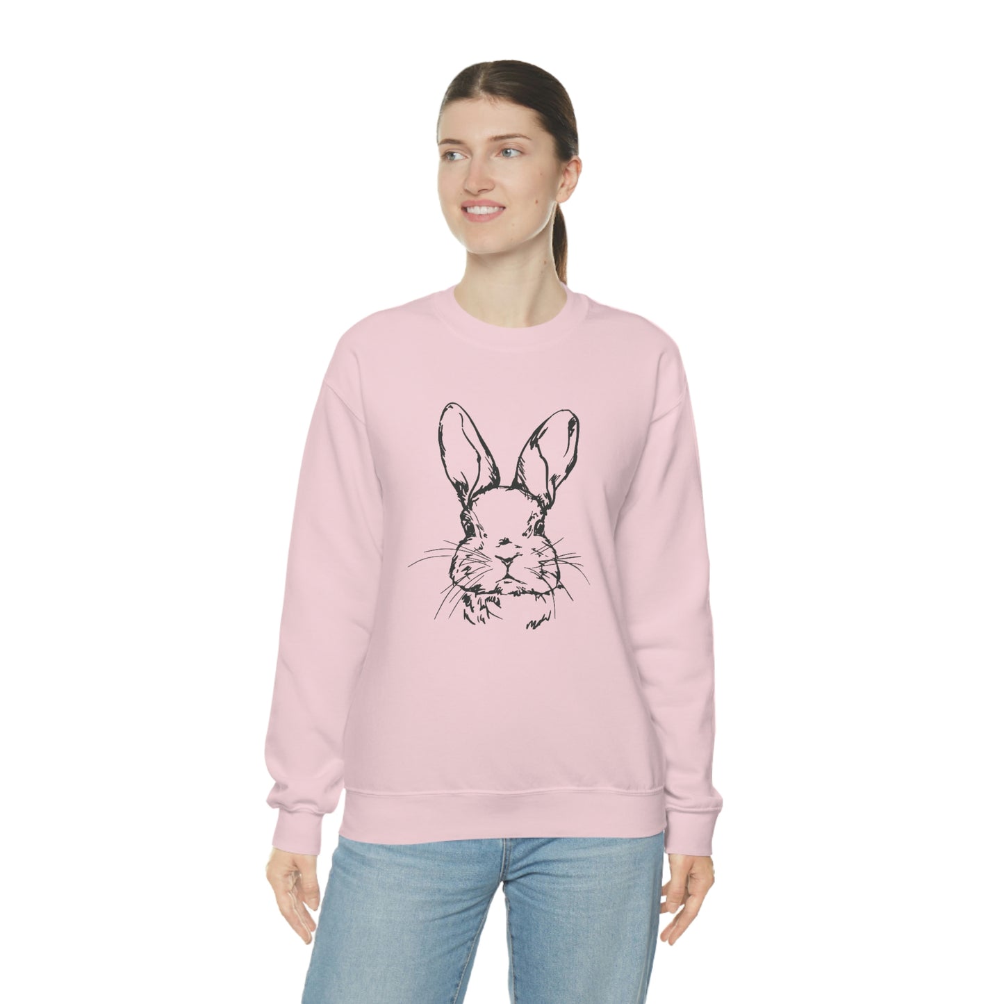 Happy Easter Spring Bunny Gildan 18000 Unisex Heavy Blend Crewneck Sweatshirt