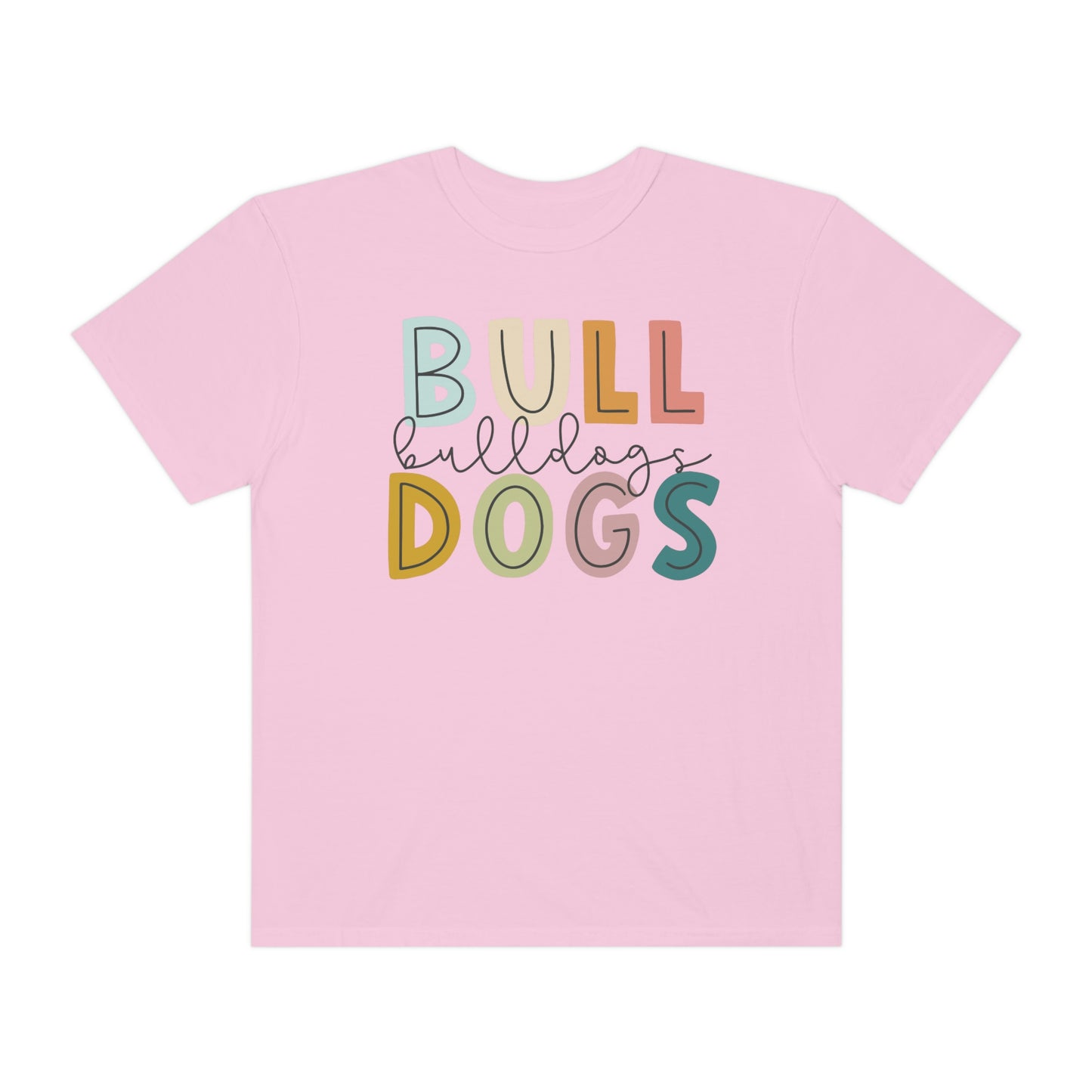 Bulldogs Colorful Spirit Wear Comfort Colors 1717 Unisex Garment-Dyed T-shirt