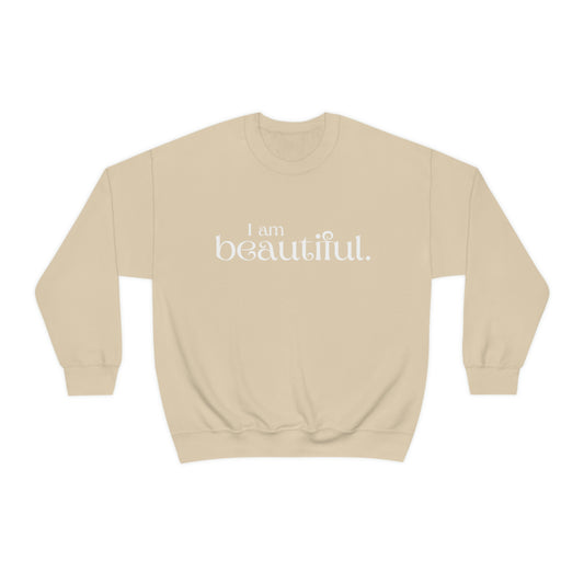 I am beautiful Womens Affirmation Crew neck Sweatshirt