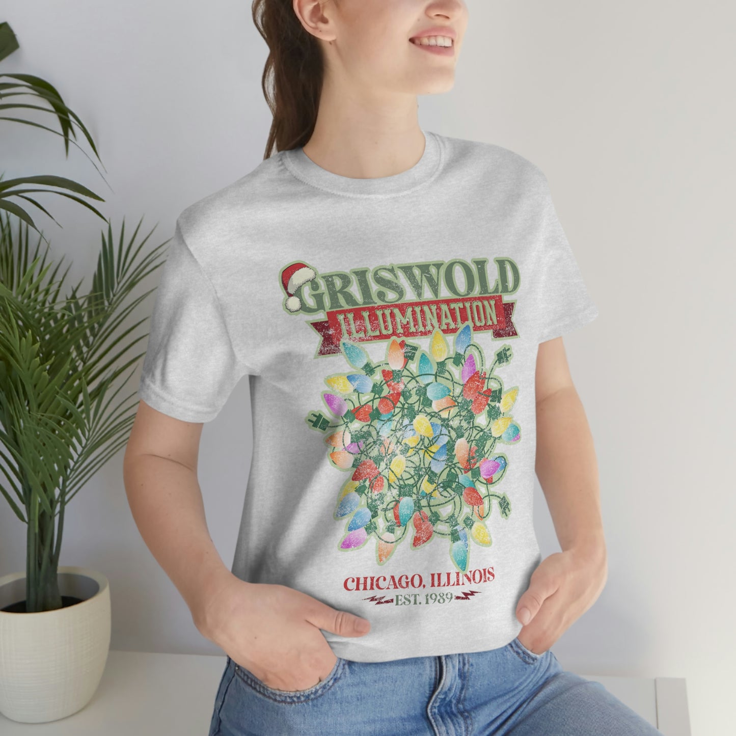 Griswold Illuminations Comfort Colors Christmas Unisex Jersey Short Sleeve Tee