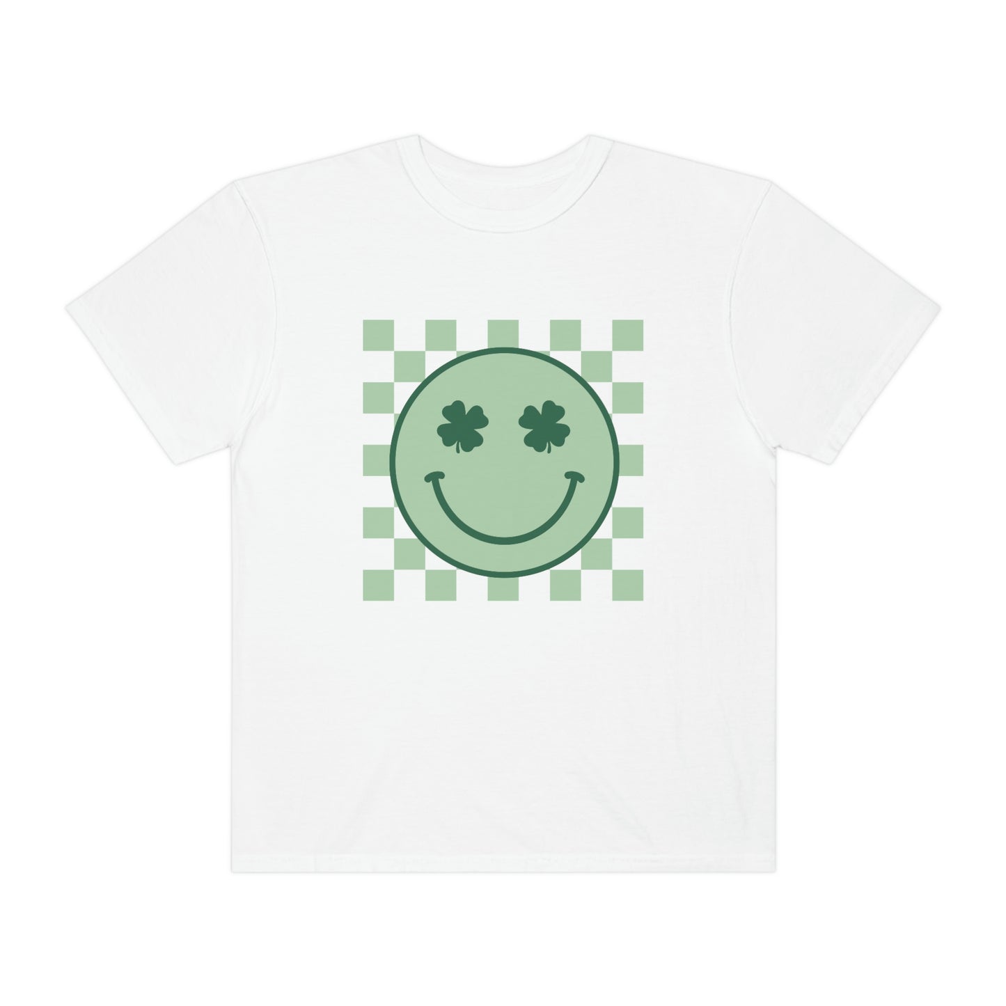 St. Patrick's Day Smiley Face Comfort Colors 1717 Unisex Garment-Dyed T-shirt