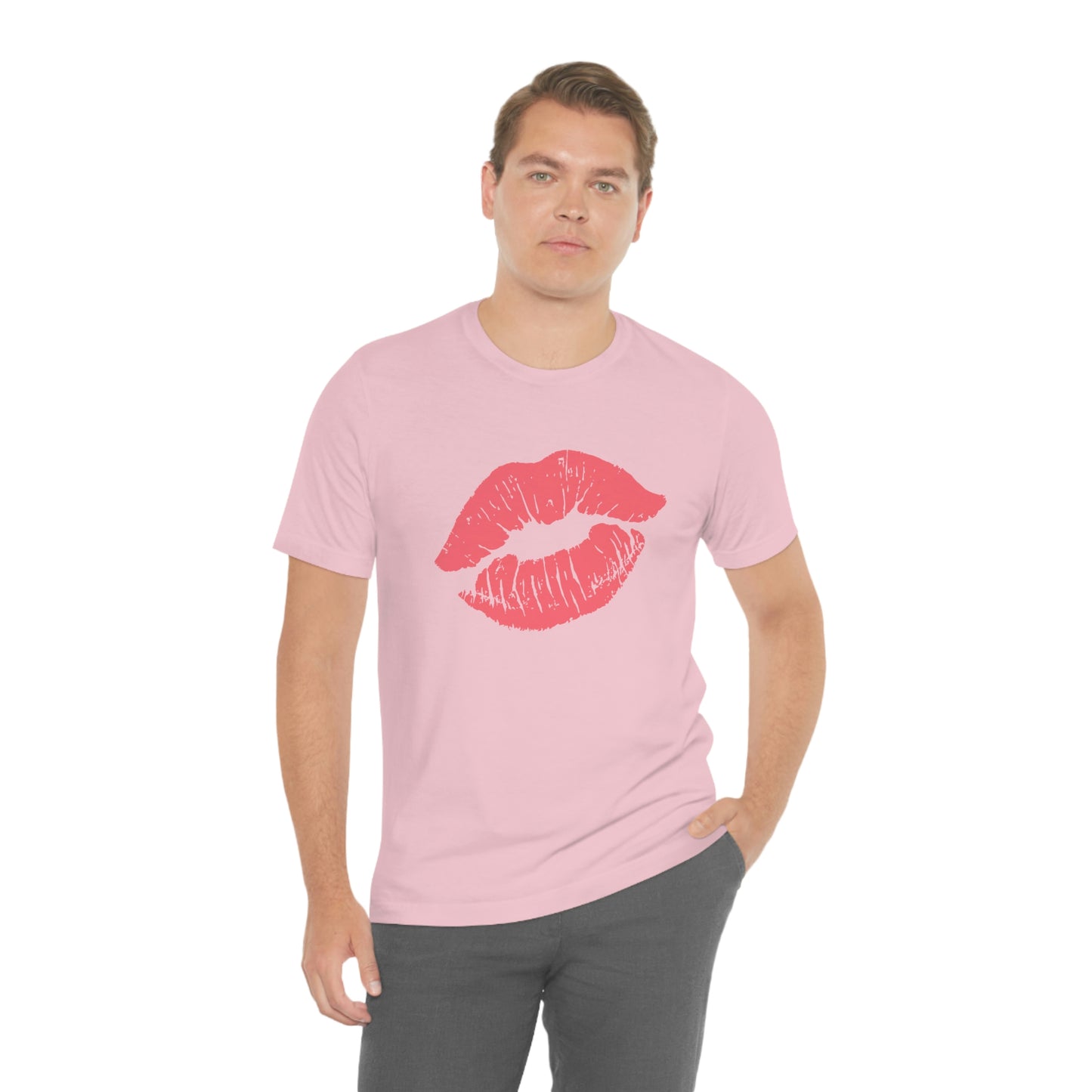 Valentine Kissy Lips Unisex Jersey Short Sleeve Tee