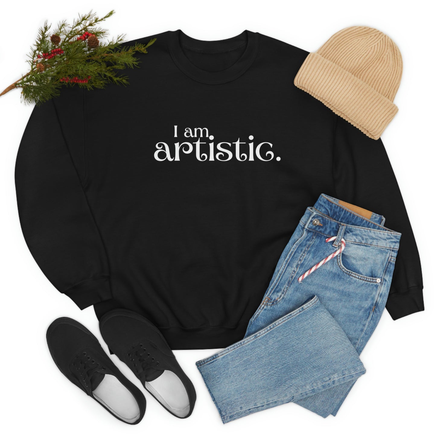 I am artistic Women's affirmation crew neck sweatshirt