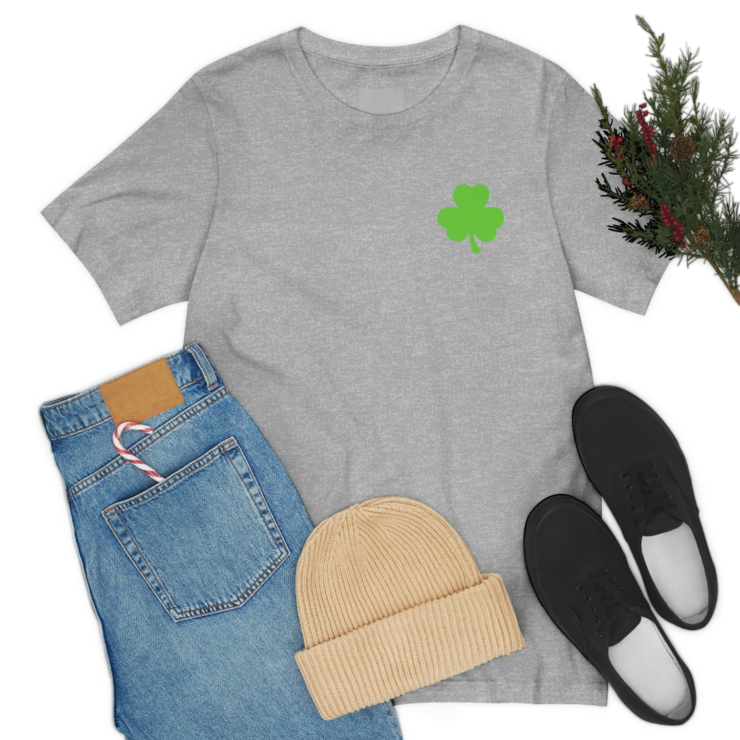 St. Patrick's Day American Flag Bella+Canvas 3001 Unisex Jersey Short Sleeve Tee