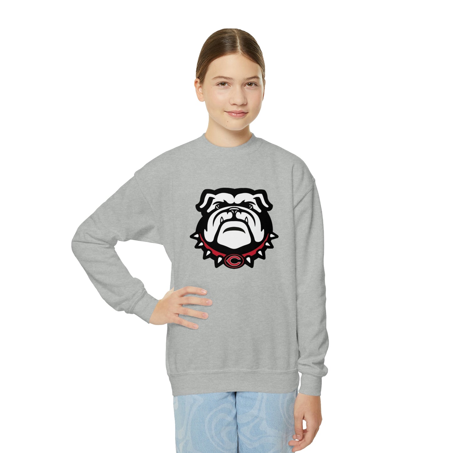 Cedartown Bulldog Mascot Spirit Wear Gildan 18000B Youth Crewneck Sweatshirt