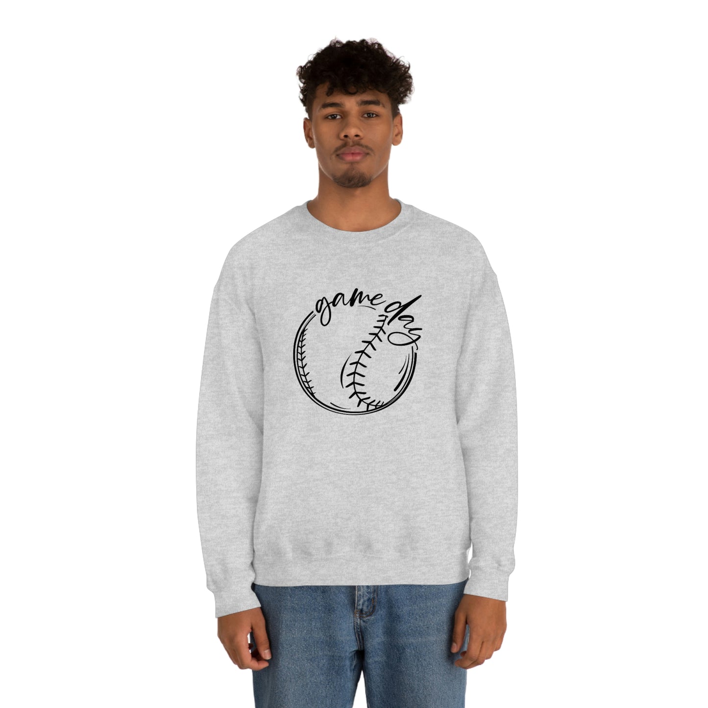 Baseball Game Day Gildan 18000Unisex Heavy Blend Crewneck Sweatshirt