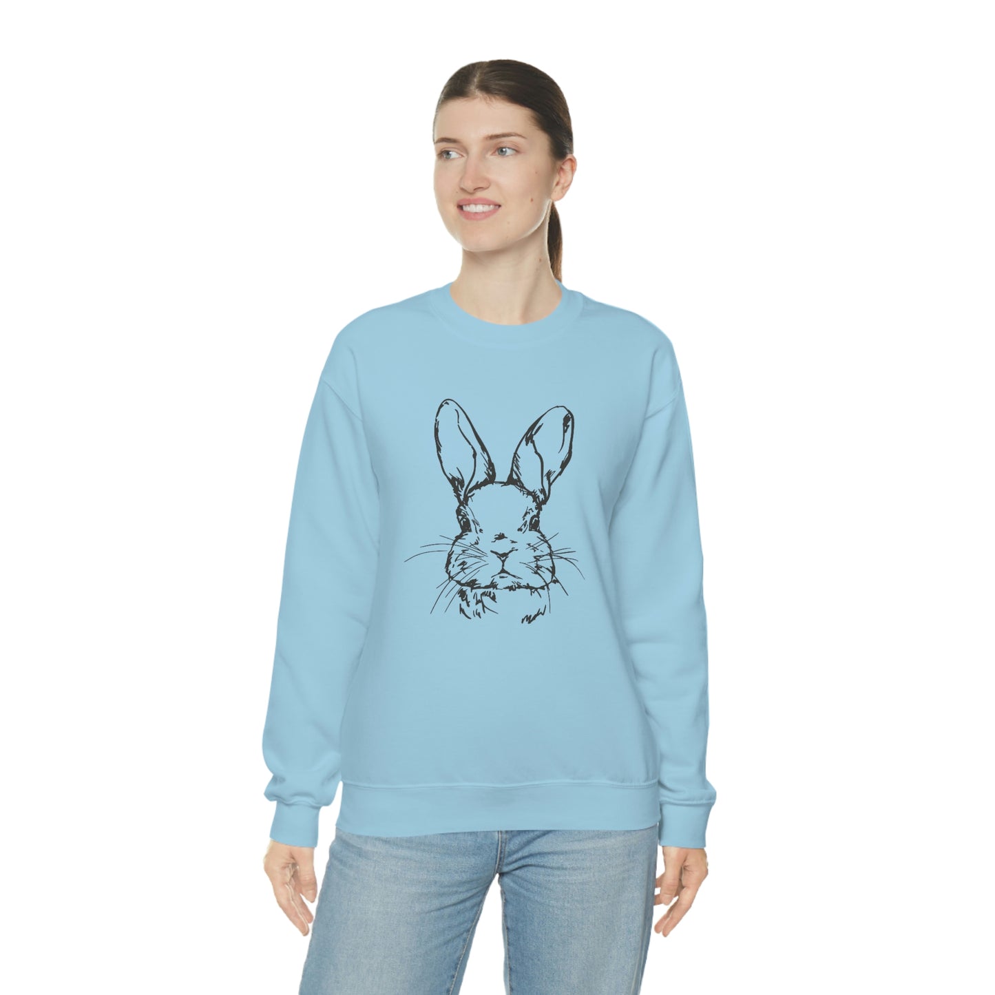 Happy Easter Spring Bunny Gildan 18000 Unisex Heavy Blend Crewneck Sweatshirt