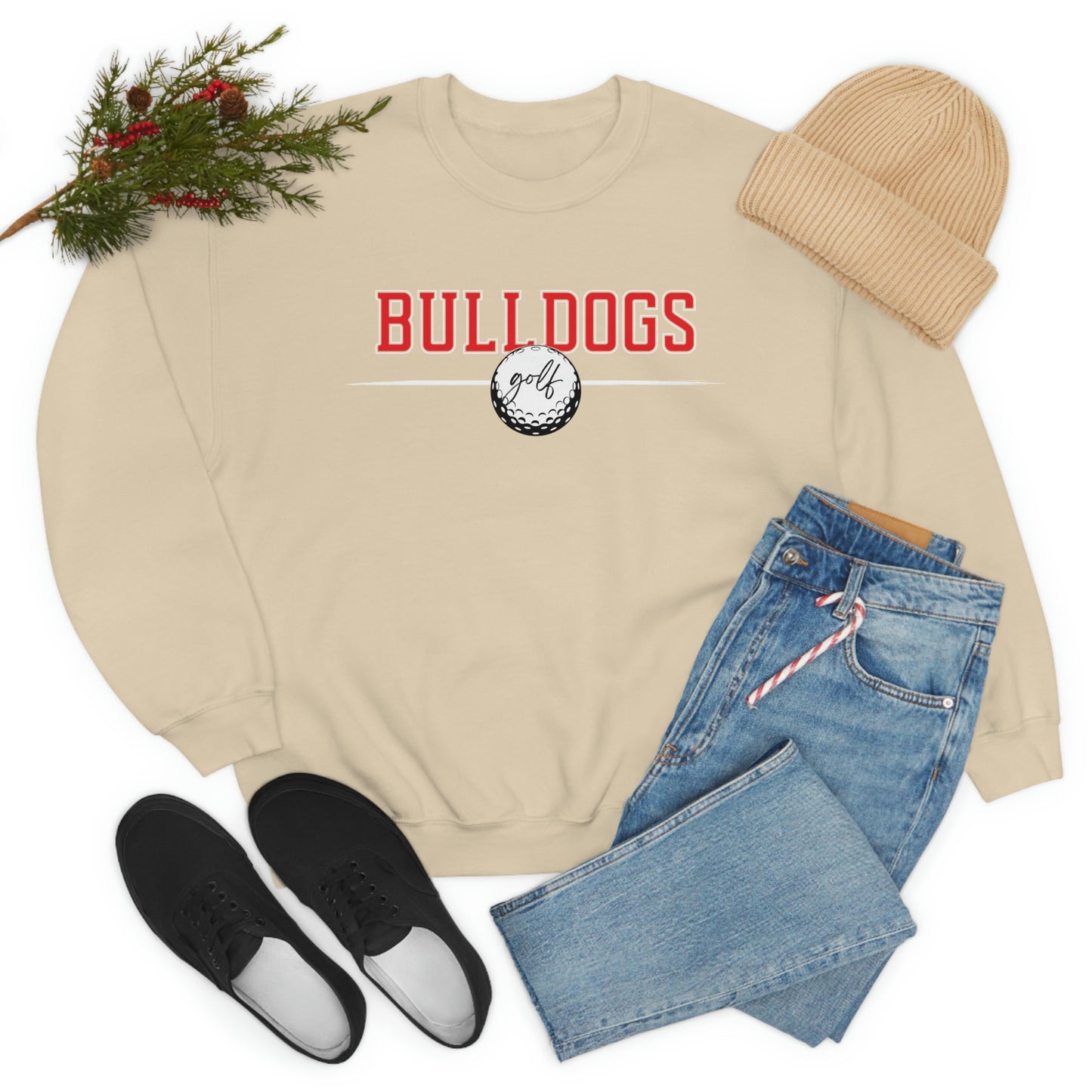 Cedartown Bulldogs Golf Gildan 18000 Unisex Heavy Blend Crewneck Sweatshirt