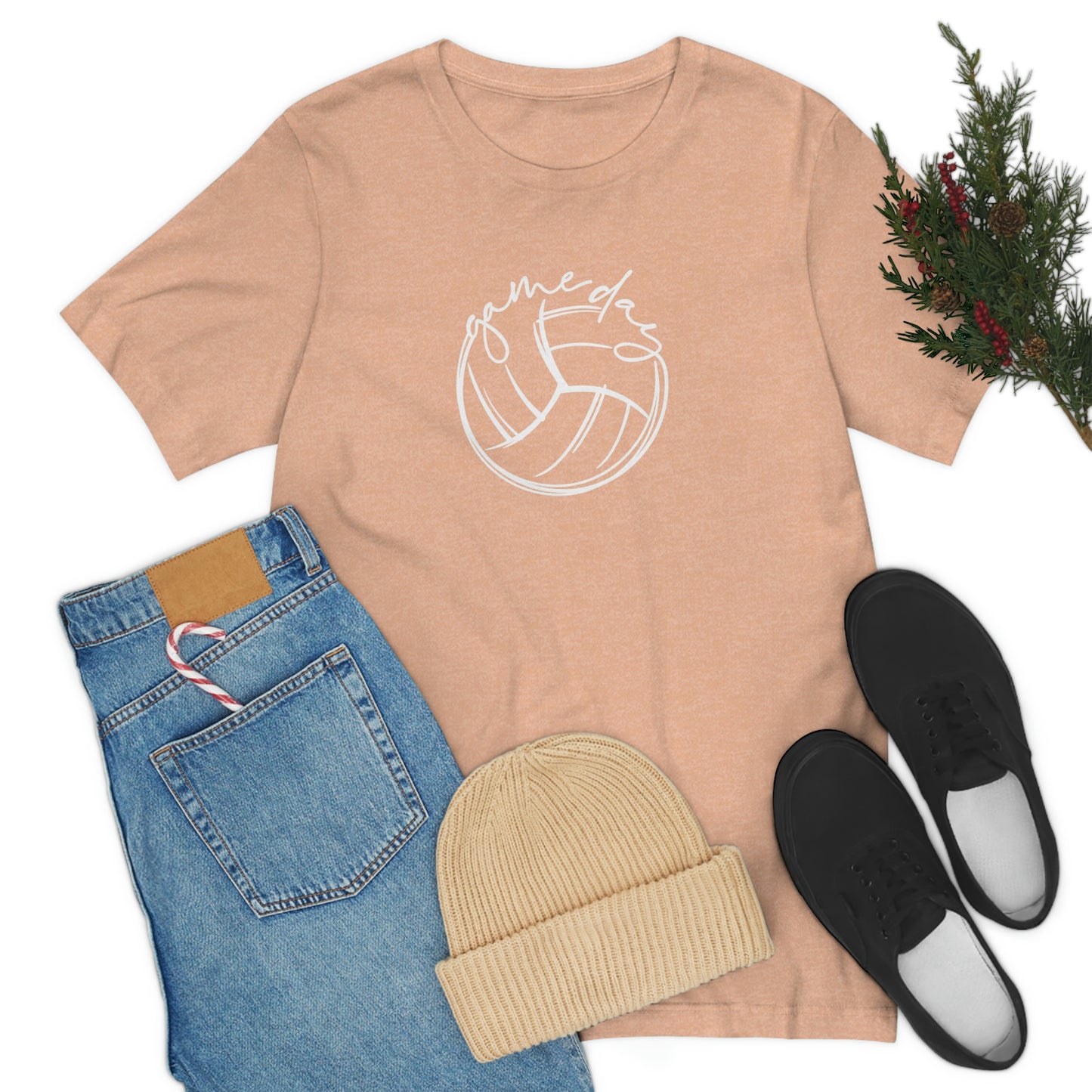 Volleyball Game Day Bella+Canvas 3001 Unisex Jersey Short Sleeve Tee